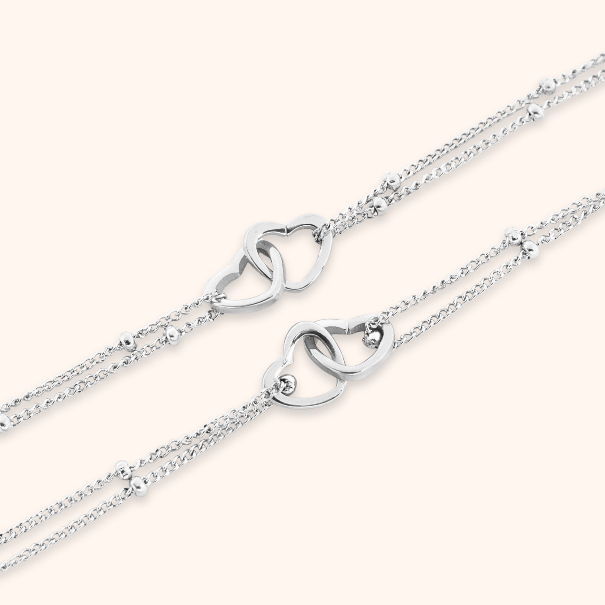 Armbanden set dubbele hartjes