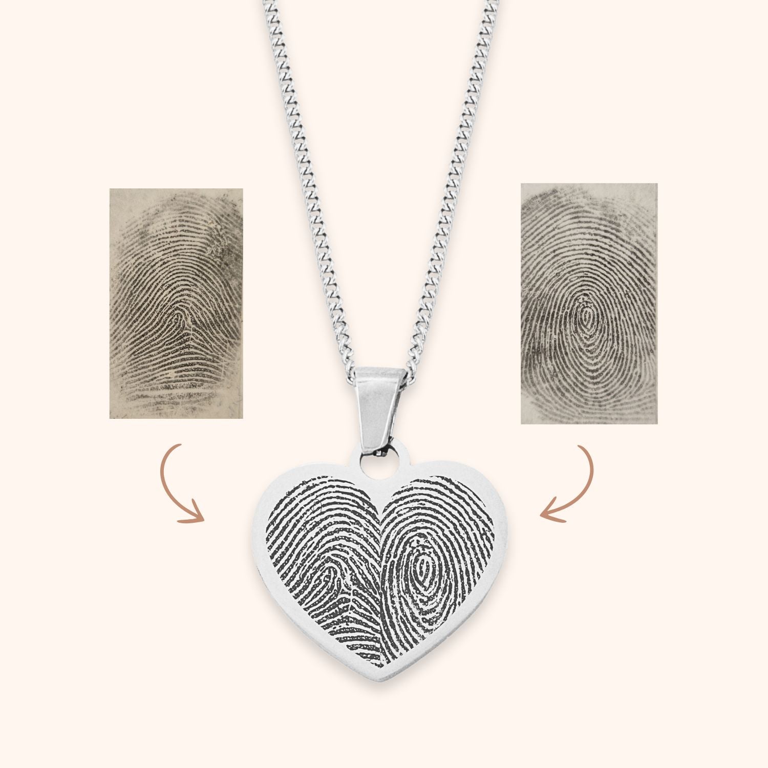 Hart ketting 2 vingerafdrukken