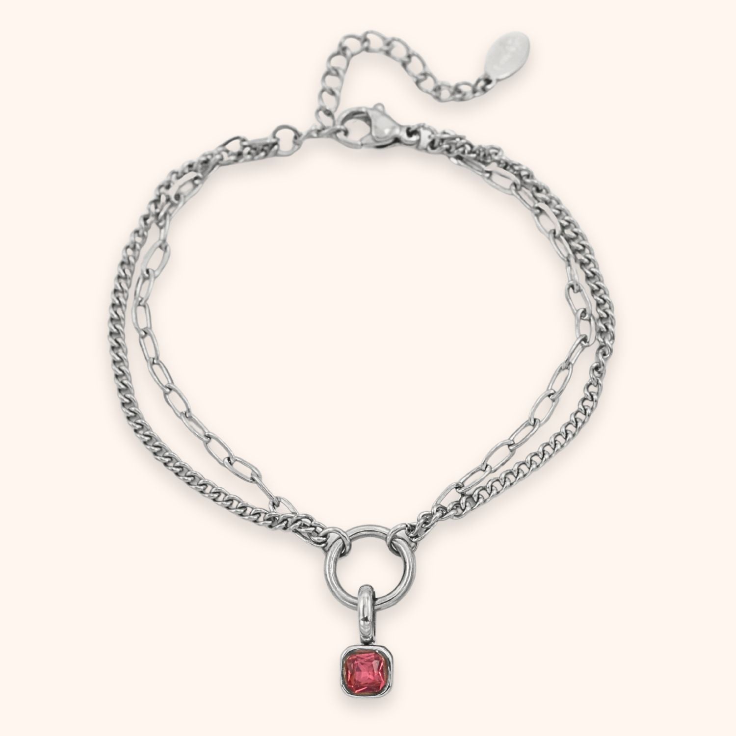 Geboortesteen bedel armband