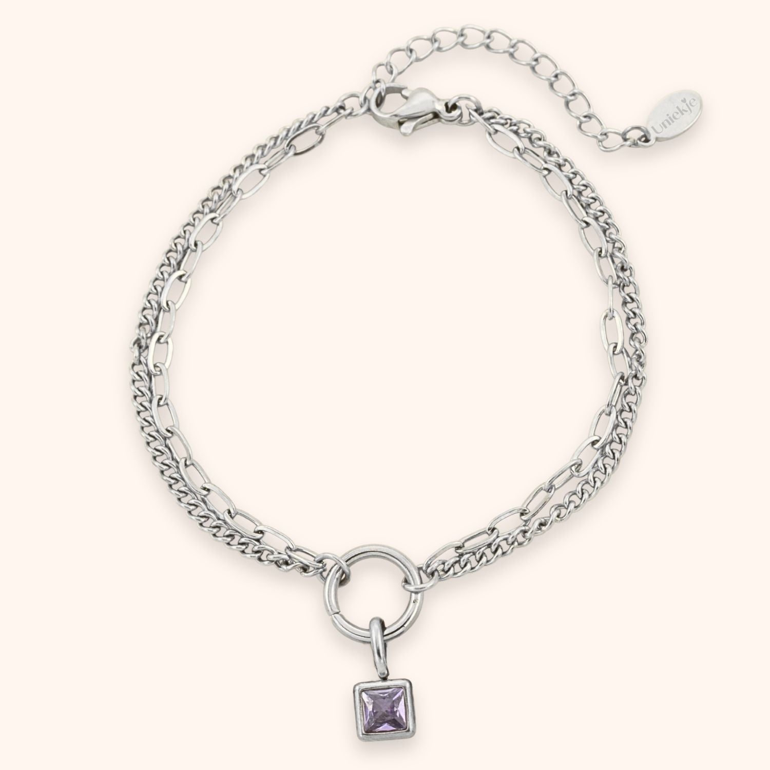 Geboortesteen armband