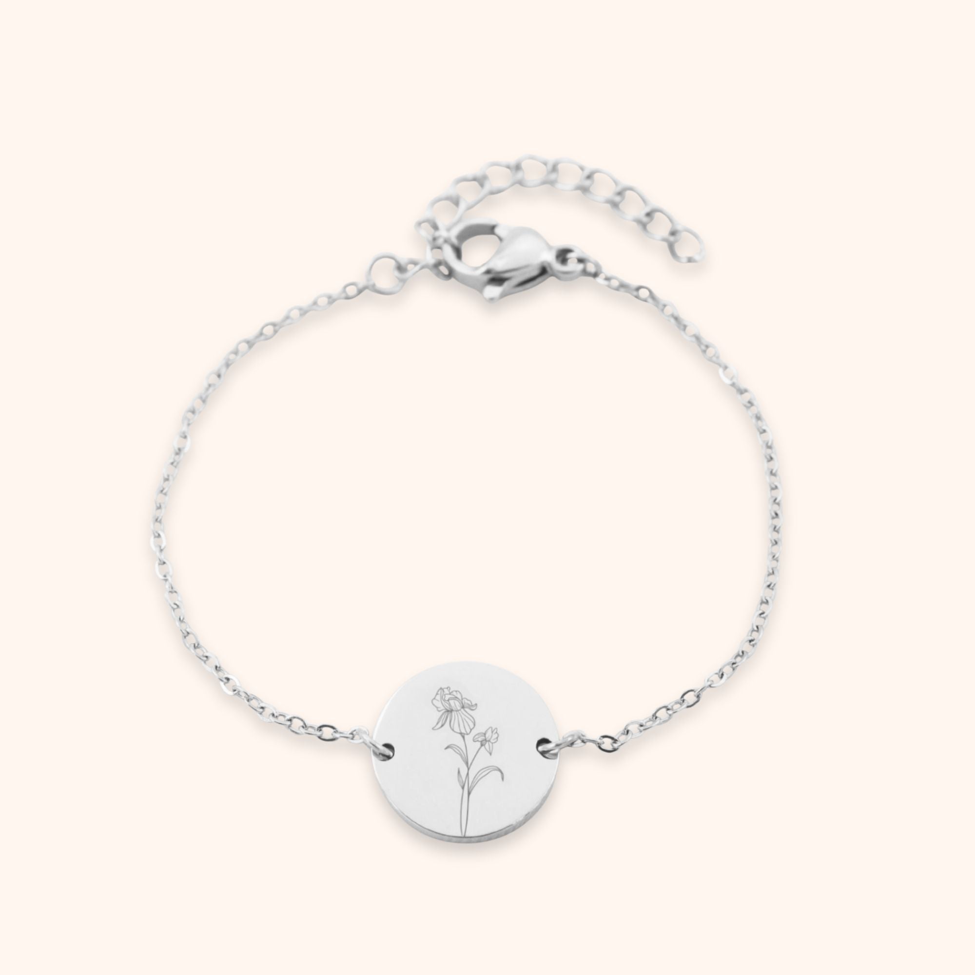 Kinderarmbandje munt geboortebloemen