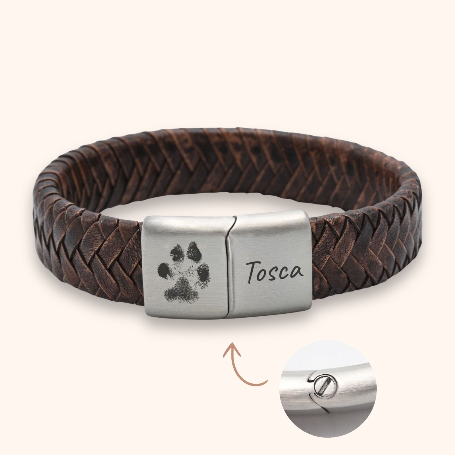 As armband heren leer 15 mm