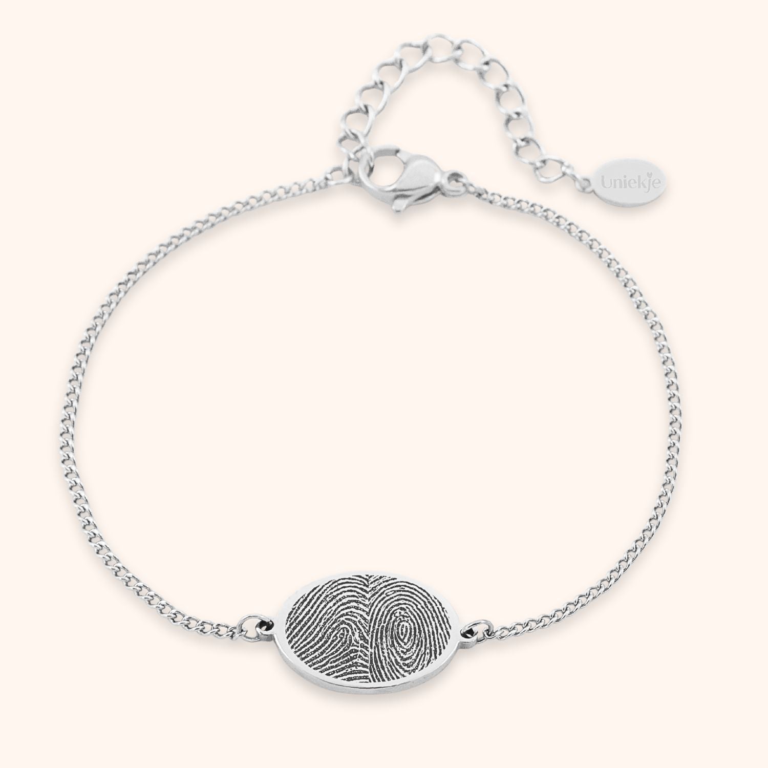 Ovale armband met 2 vingerafdrukken