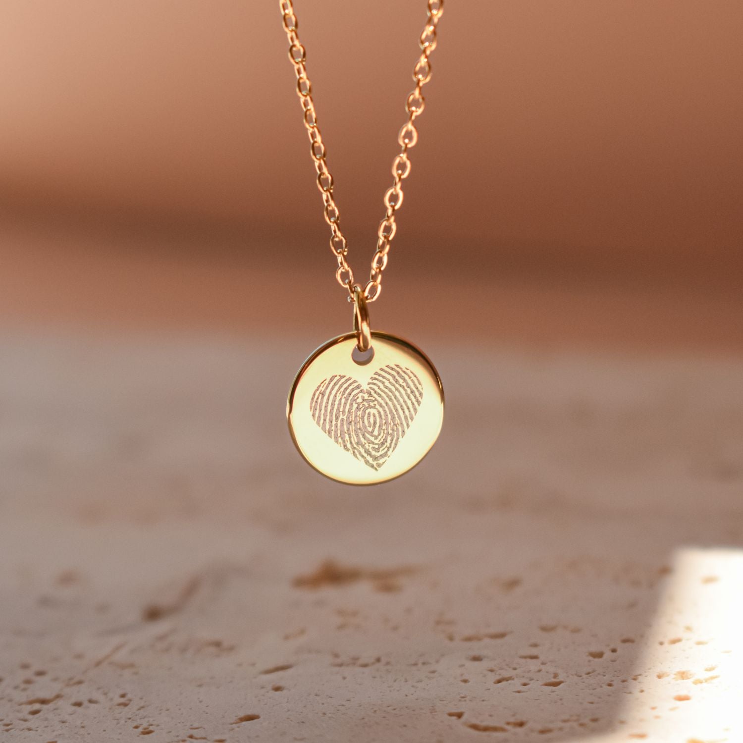Ketting vingerafdruk hart kleine hanger