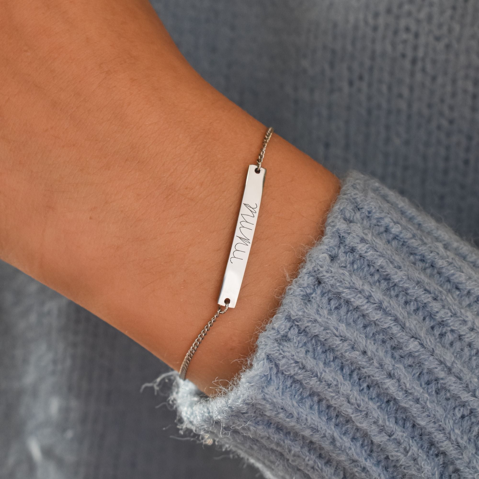 Handgeschreven tekst armband bar