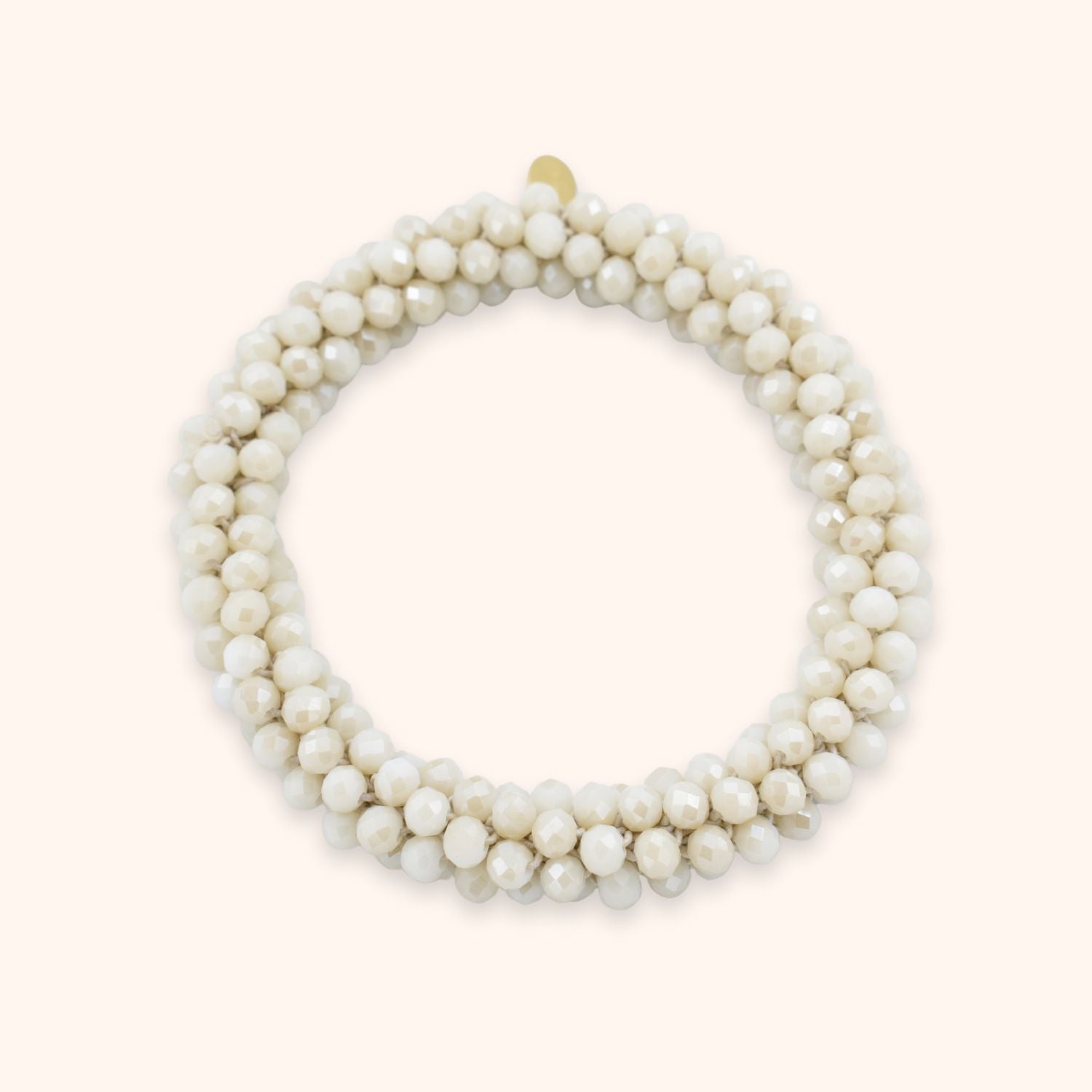 Elastische armband facet beige