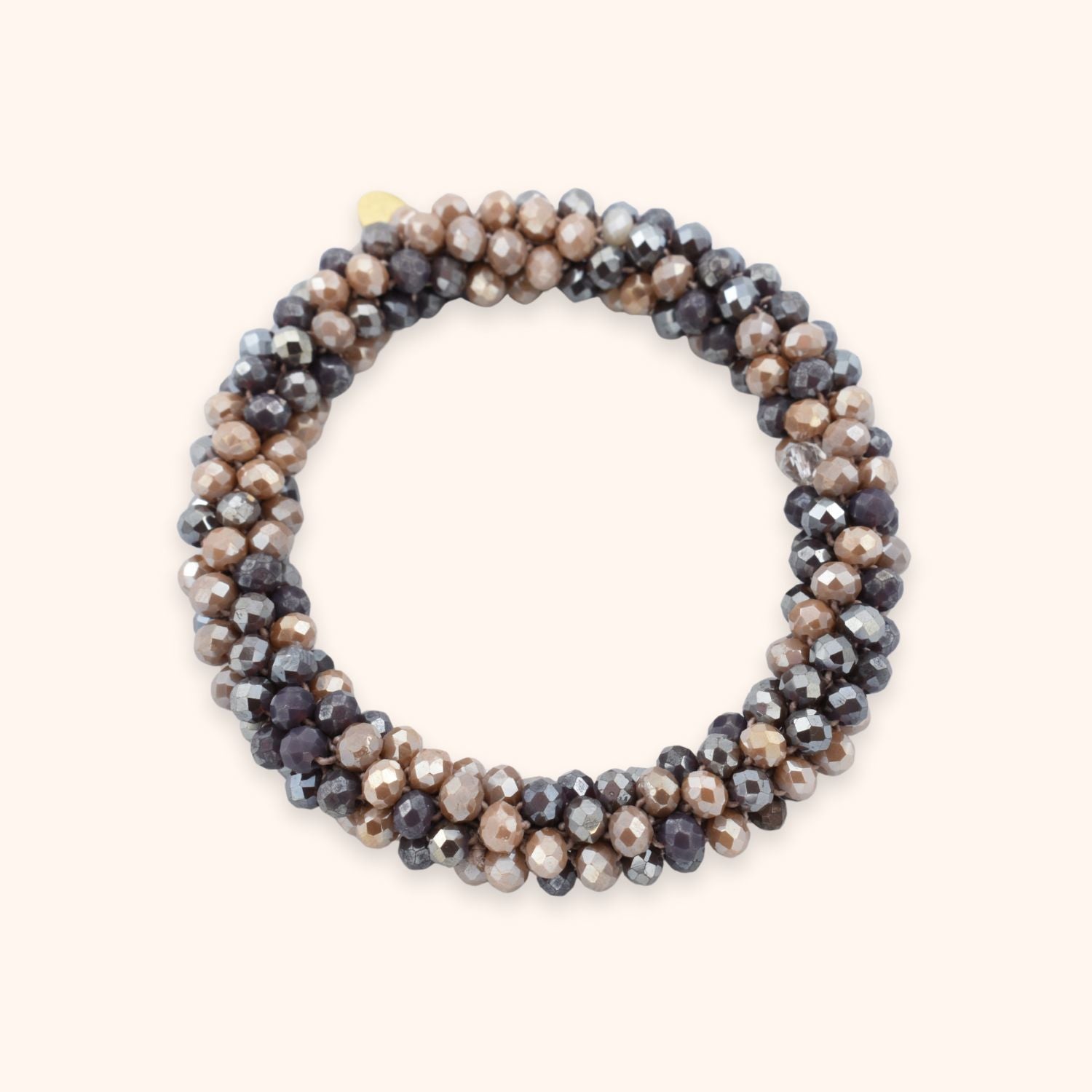 Elastische armband facet bruin