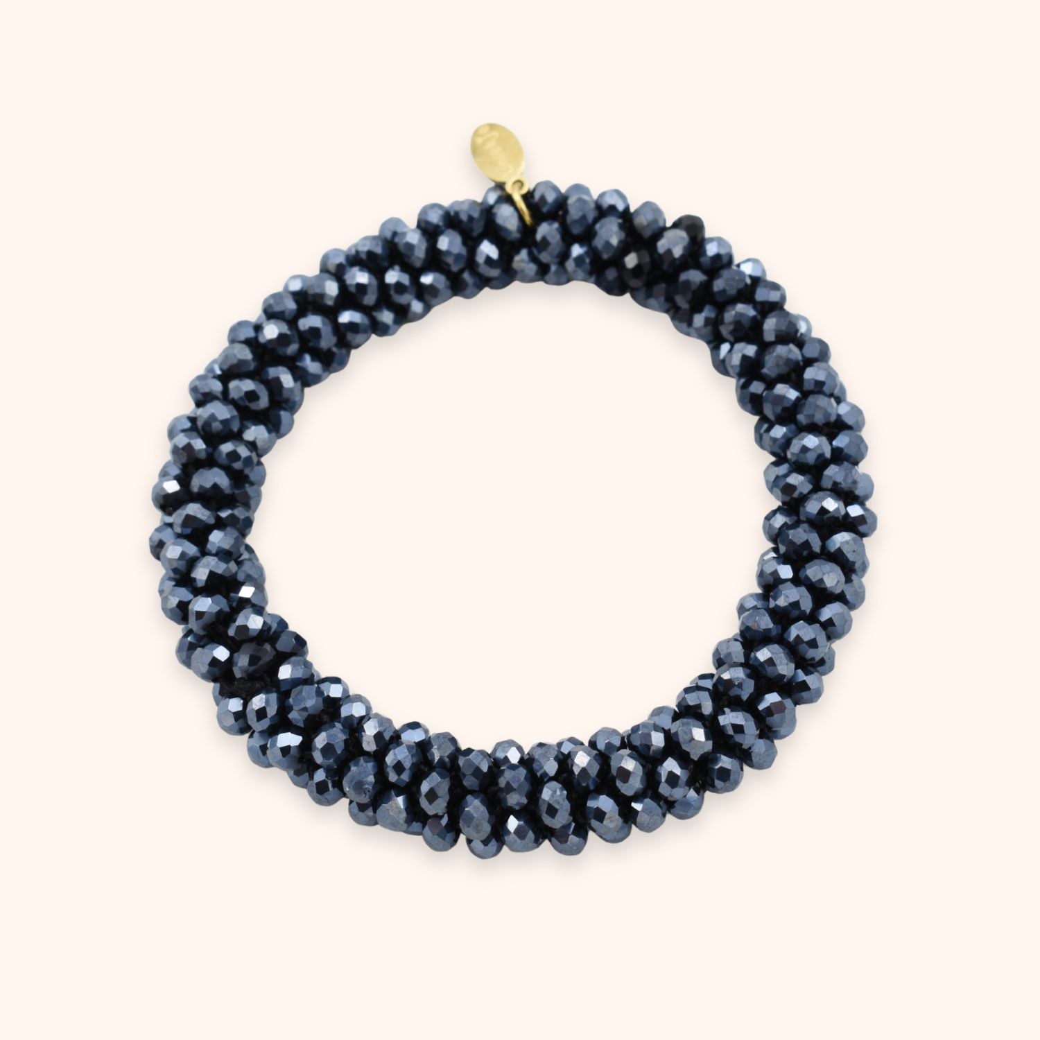Elastische armband glinsterend blauw