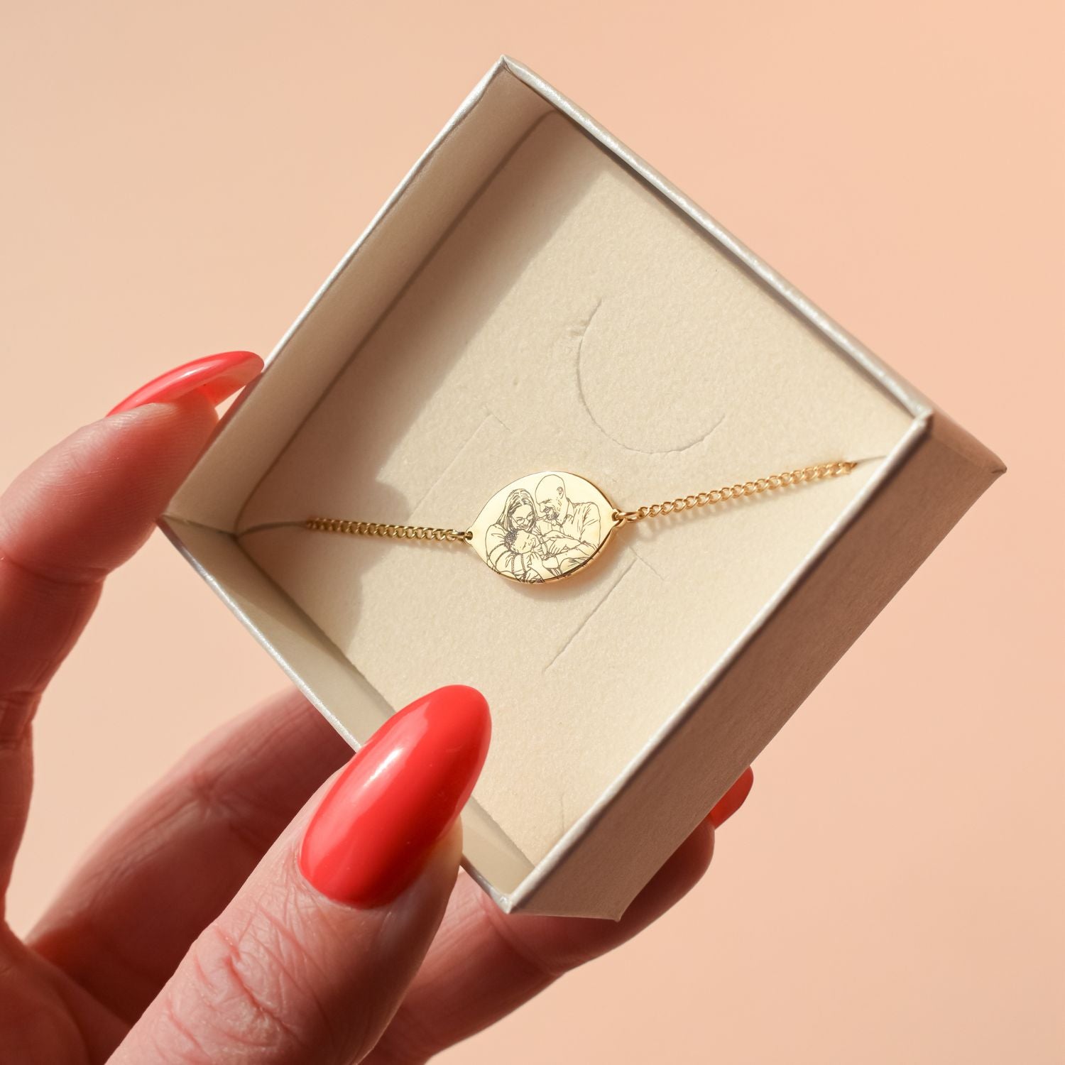 armband foto graveren stainless steel kleur goud 