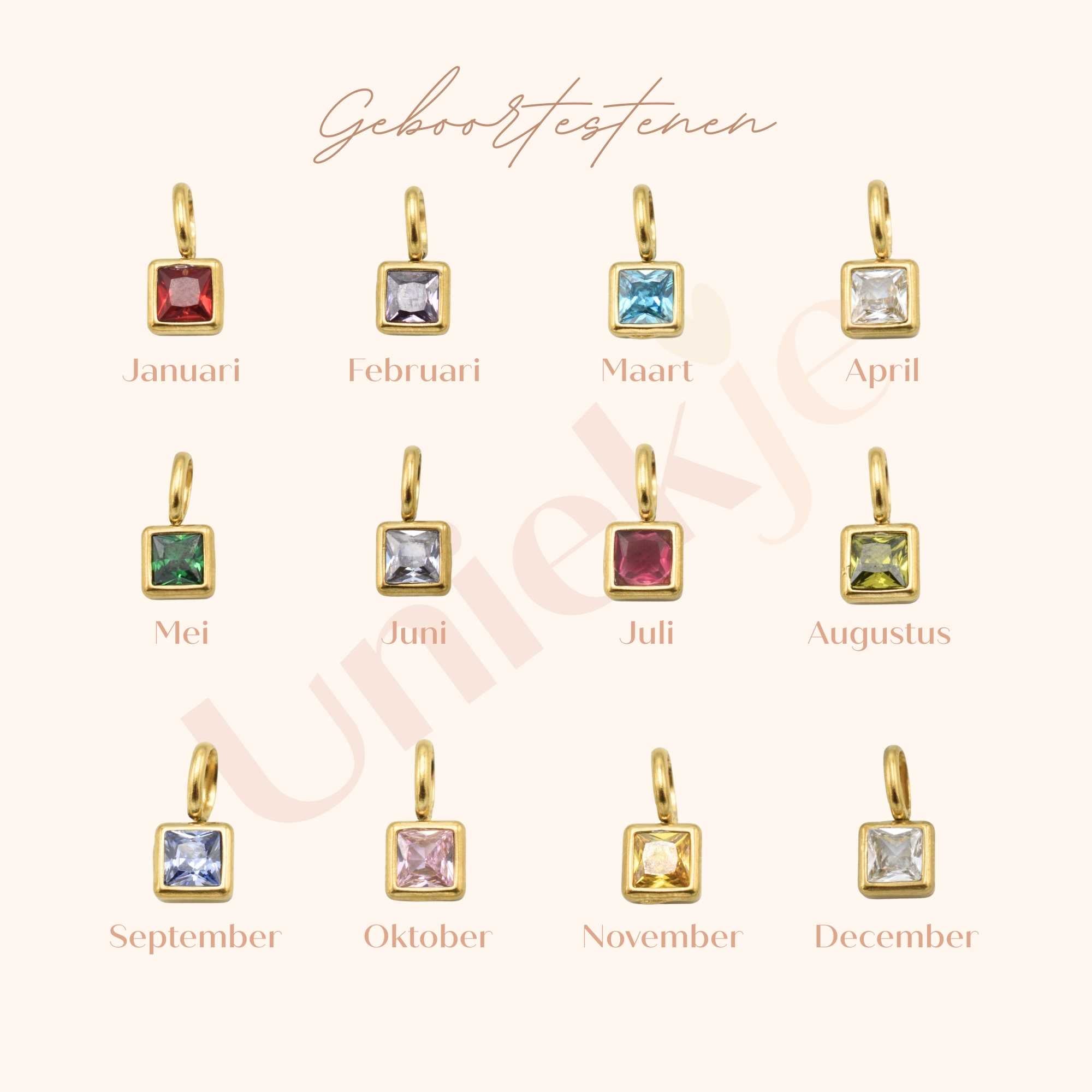 Geboortesteen ketting