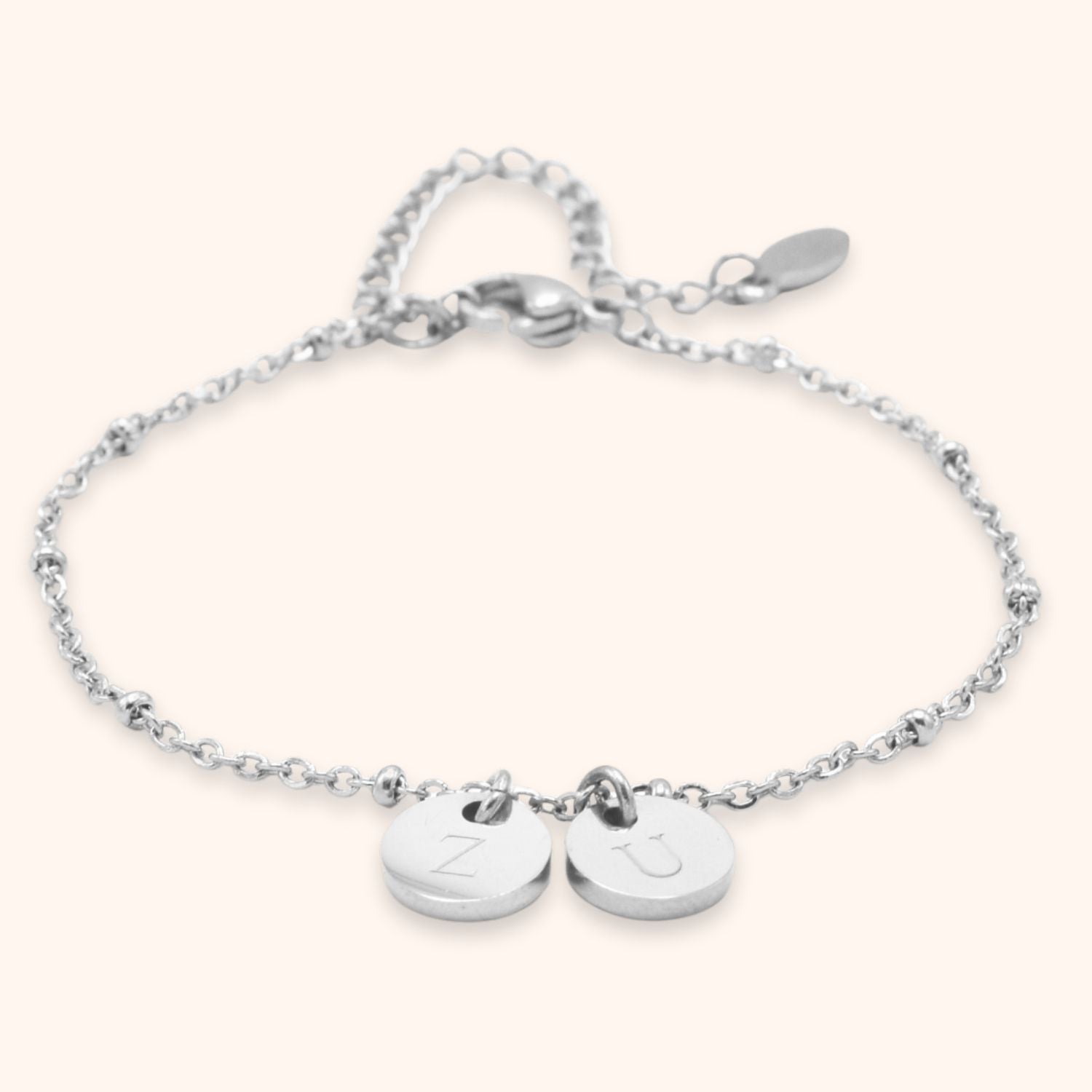 Initialen armband munt | 2 initialen