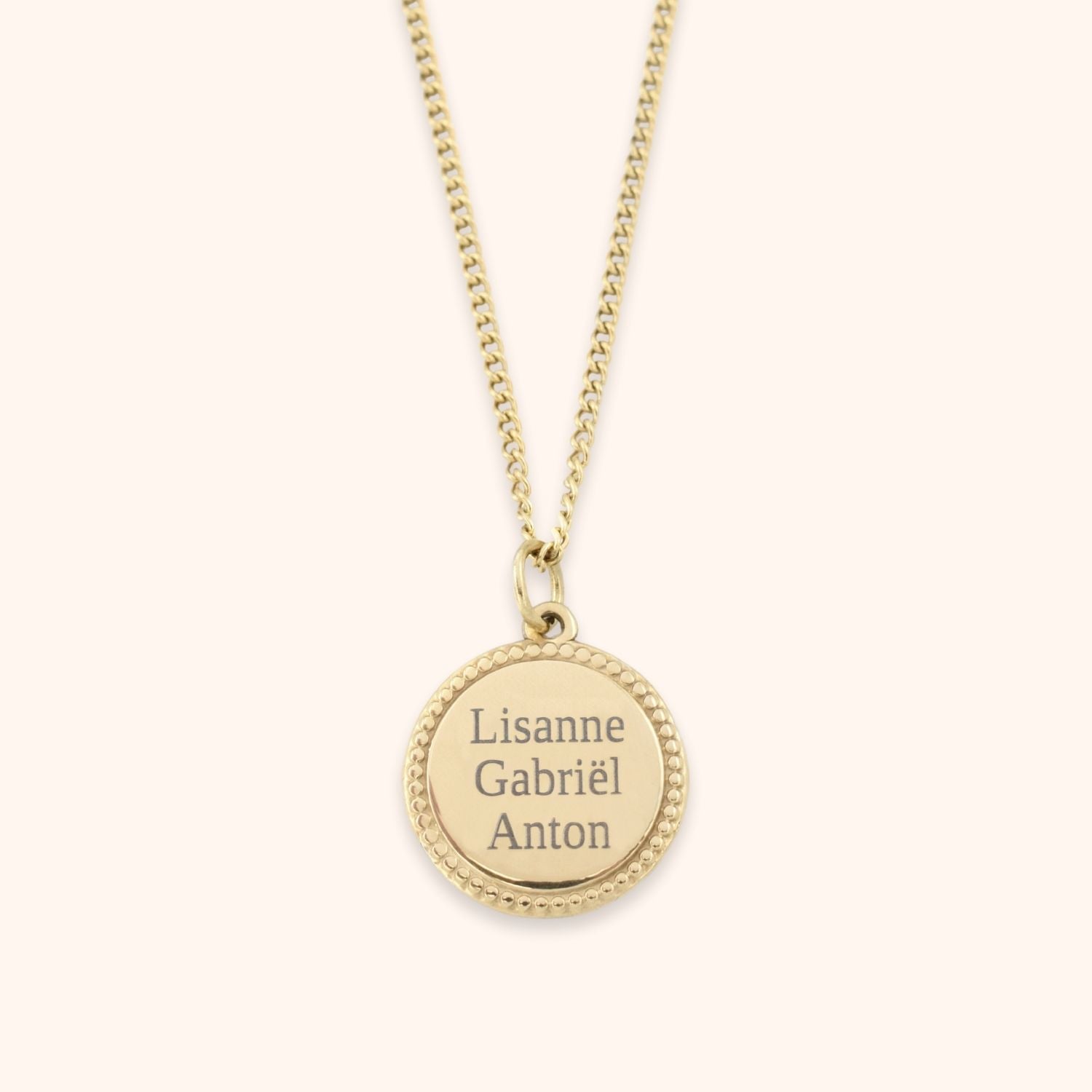 Dames ketting namen gepersonaliseerd goud stainless steel