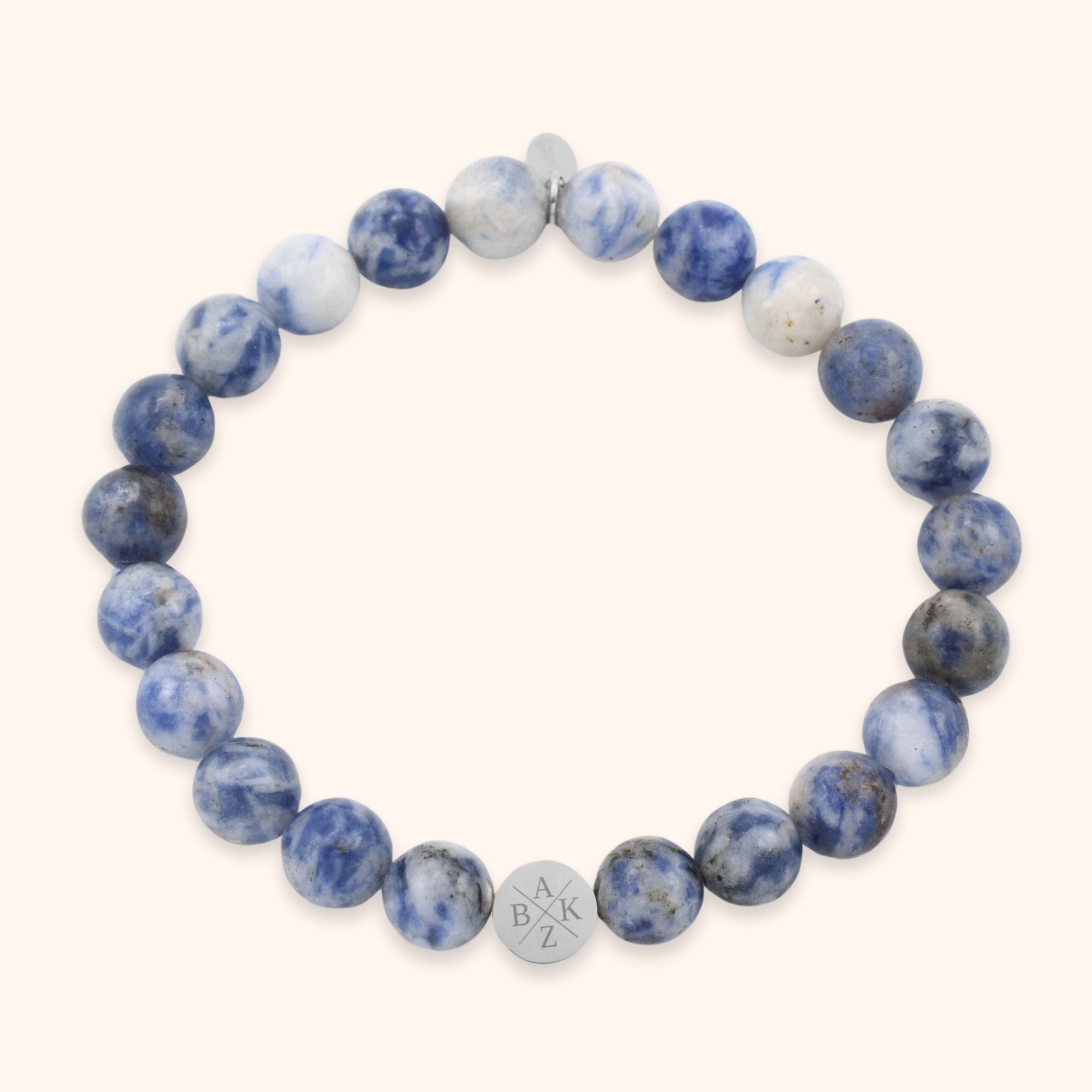 Initialen kralen armband sodaliet blauw