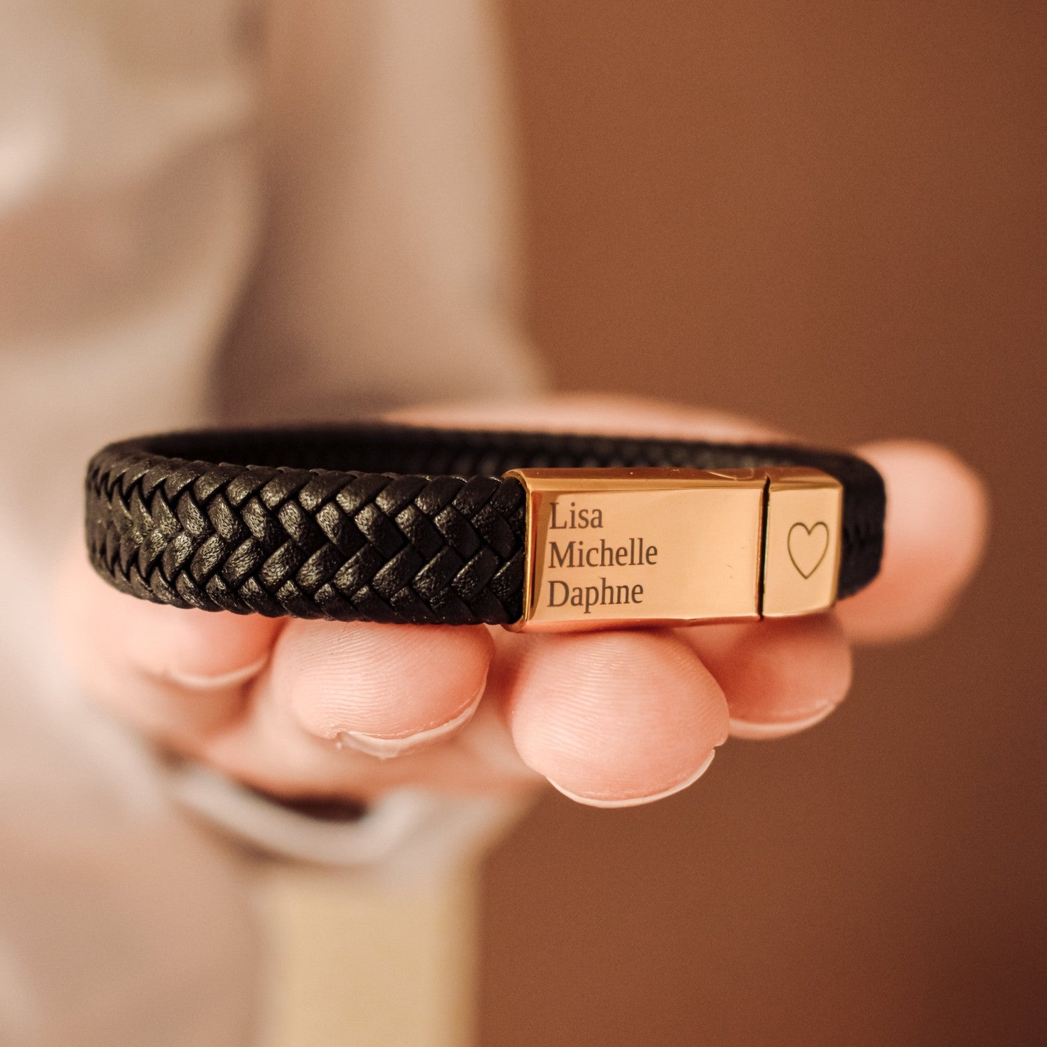 Lederen armband voor mannen gepersonaliseerd