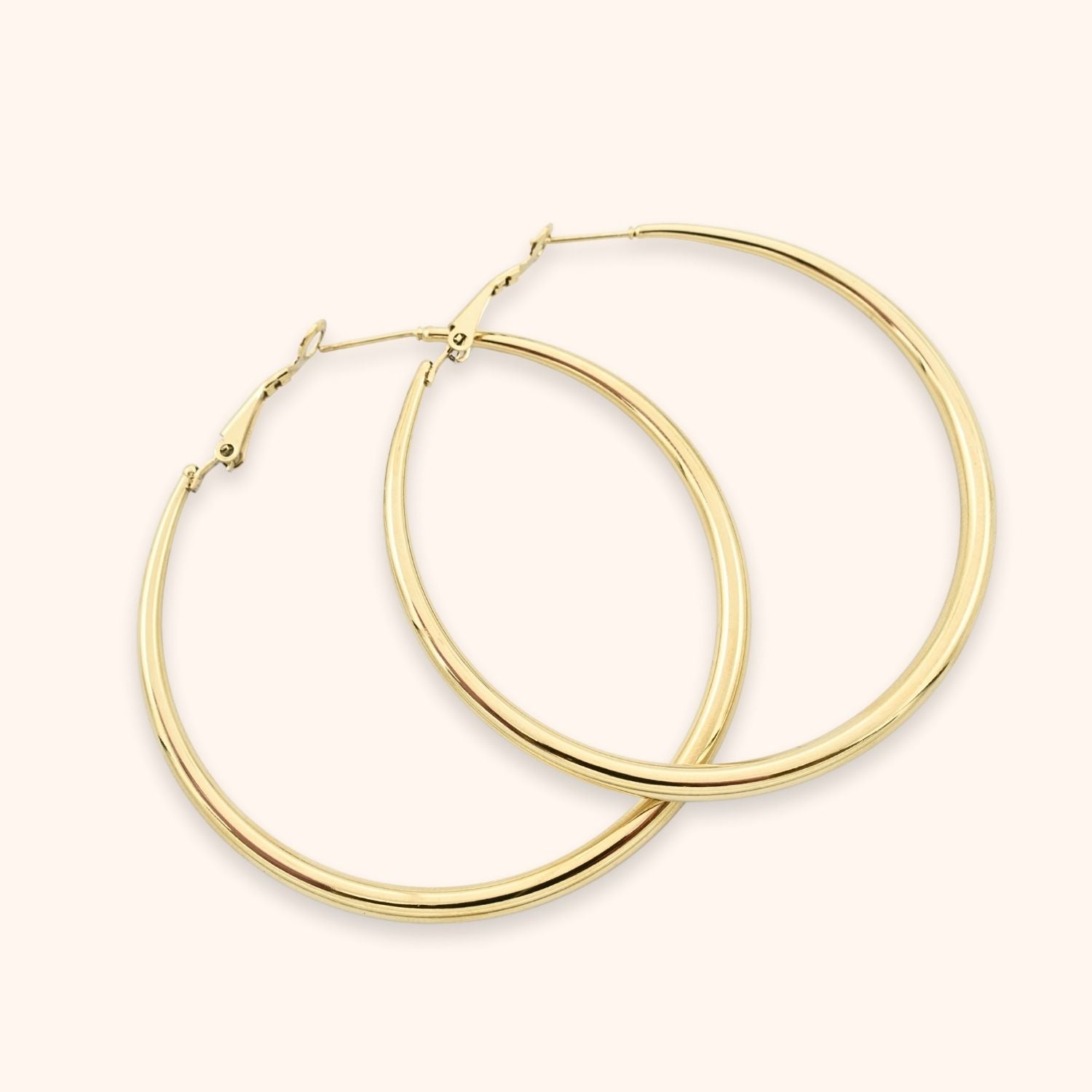 Oorbellen grote hoops 60mm kleur goud stainless steel 