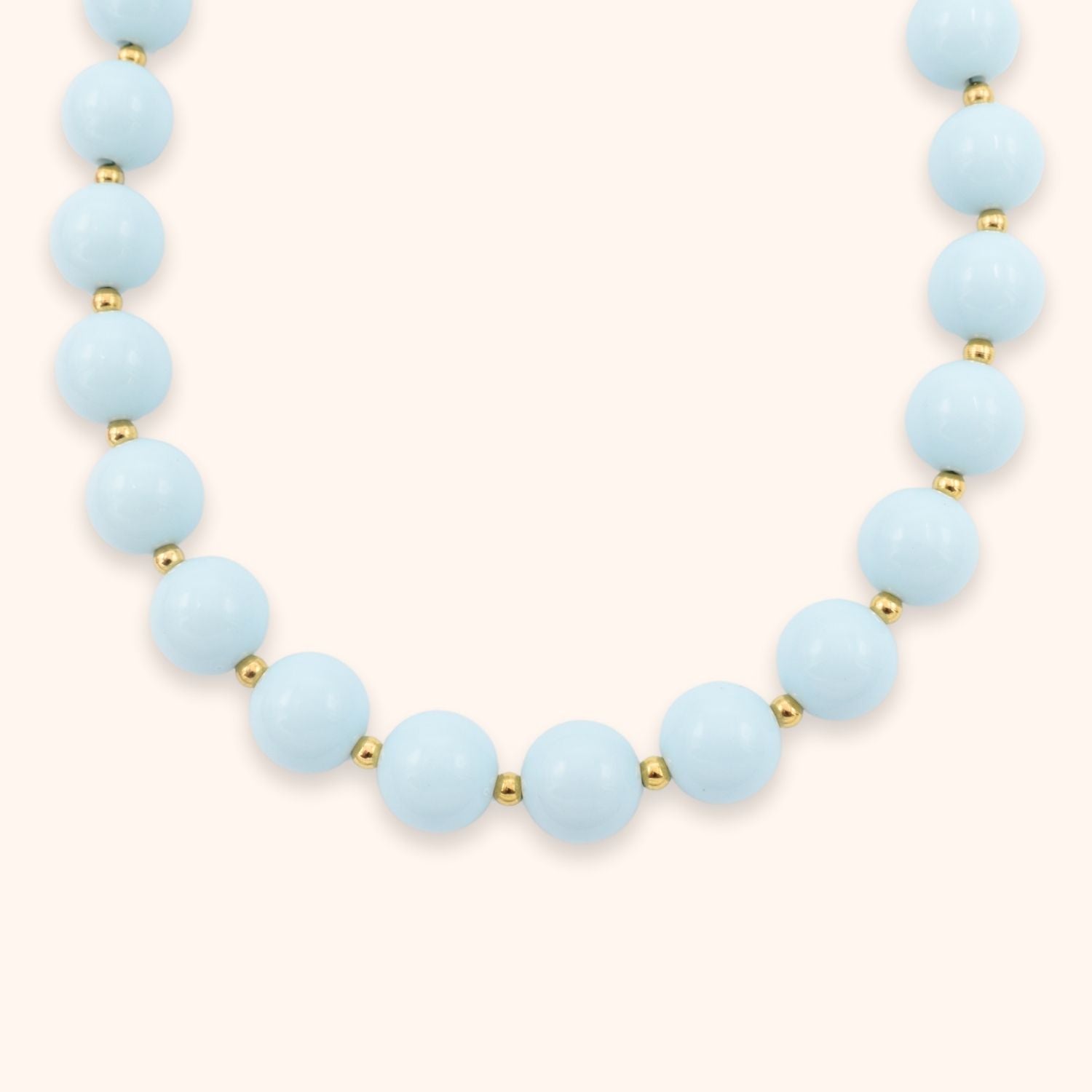 Grote kralen ketting licht blauw