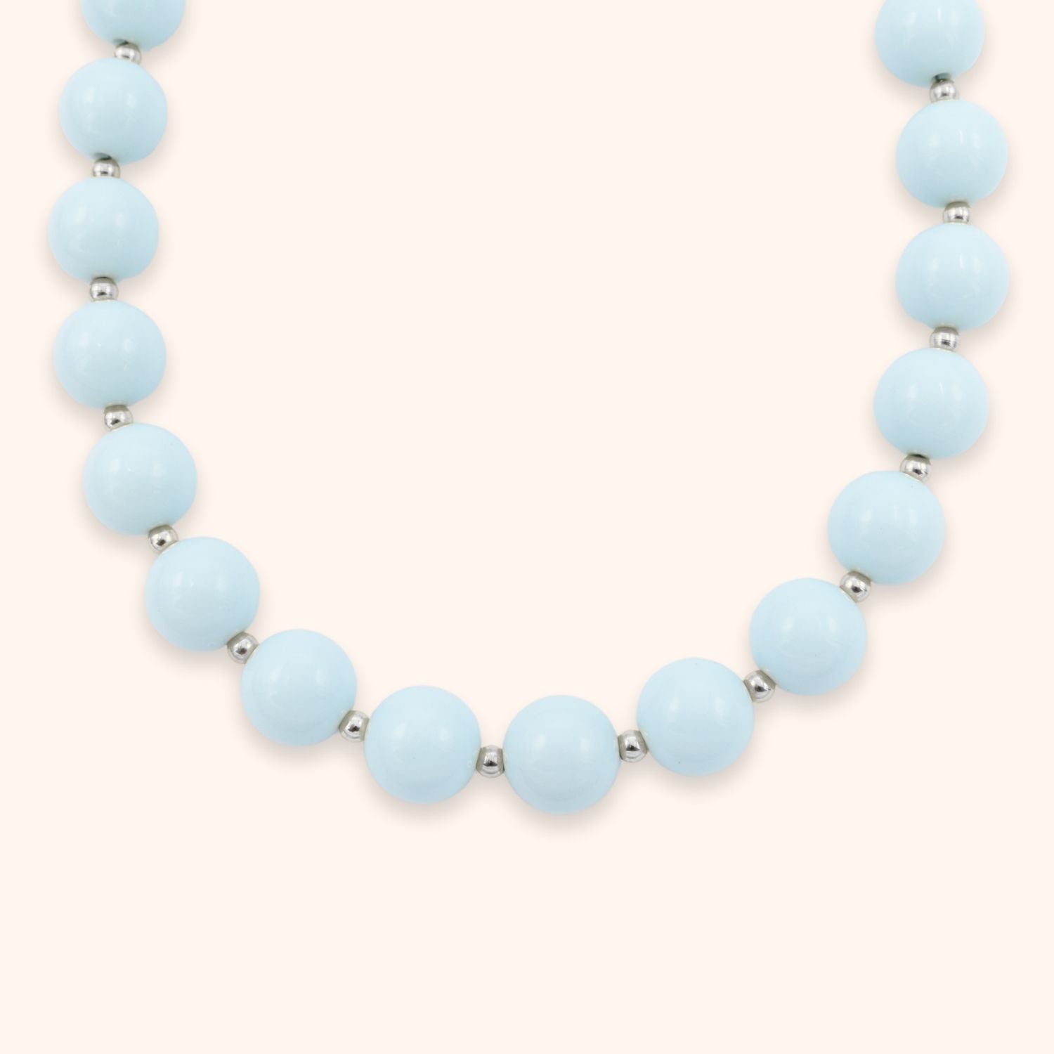 Grote kralen ketting licht blauw