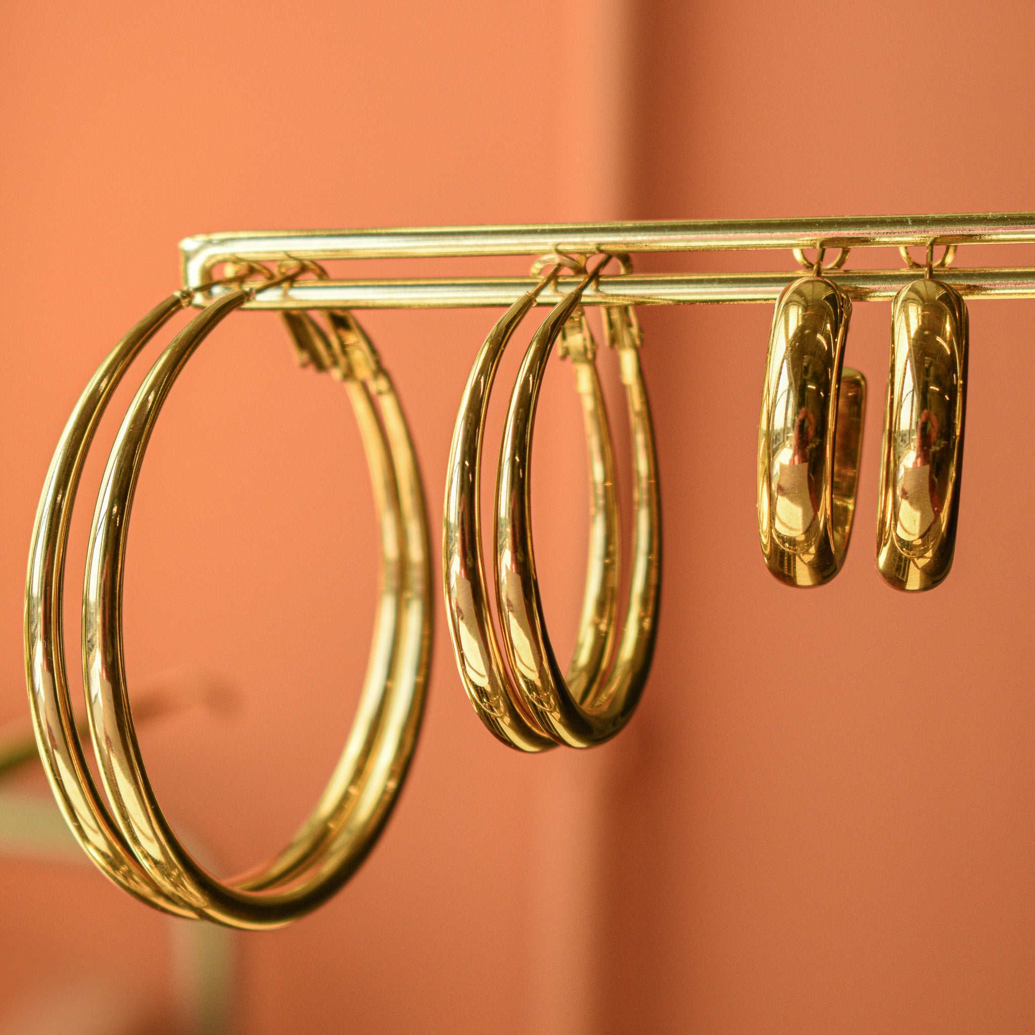 Grote oorringen kleur goud stainless steel