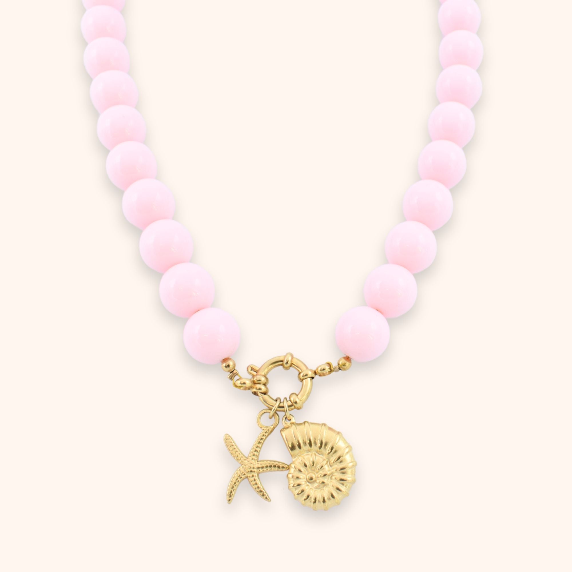 Kralen ketting roze bedels