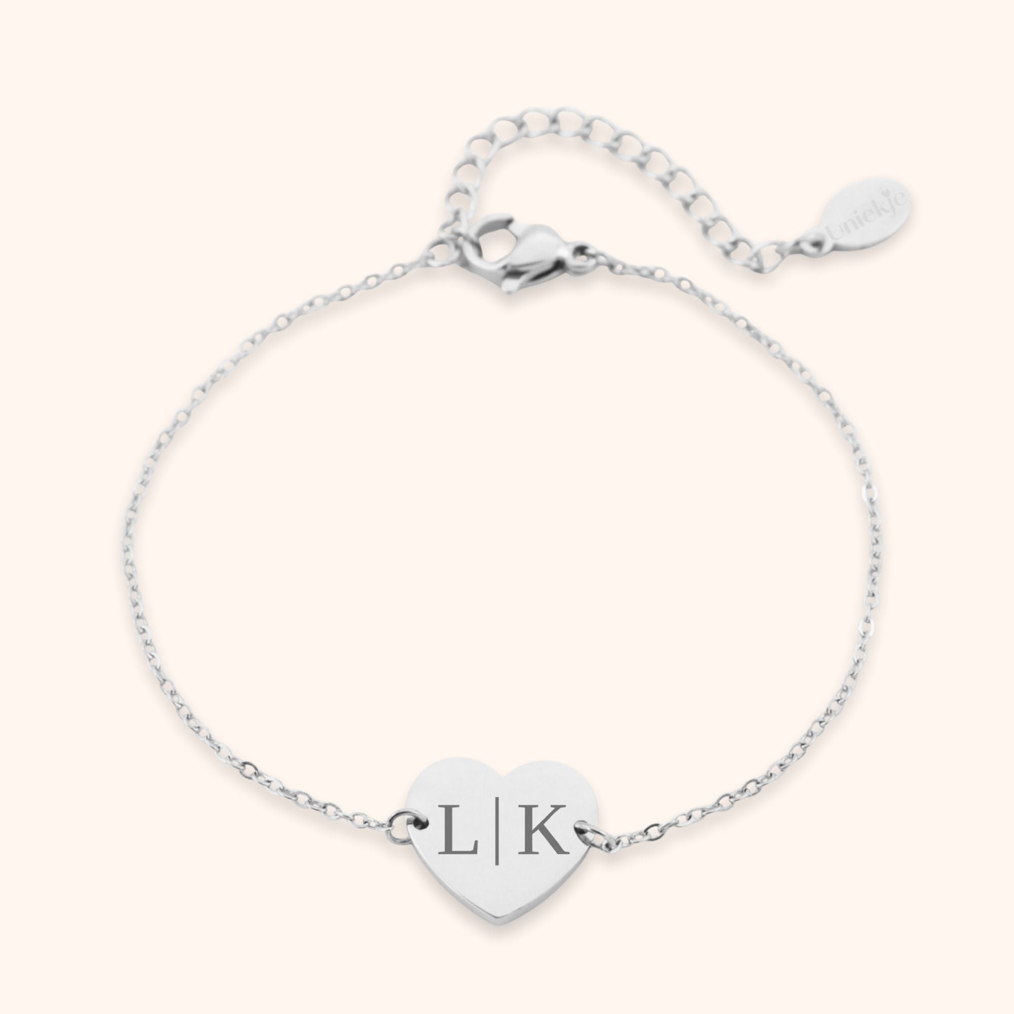 Dames armband hart initialen