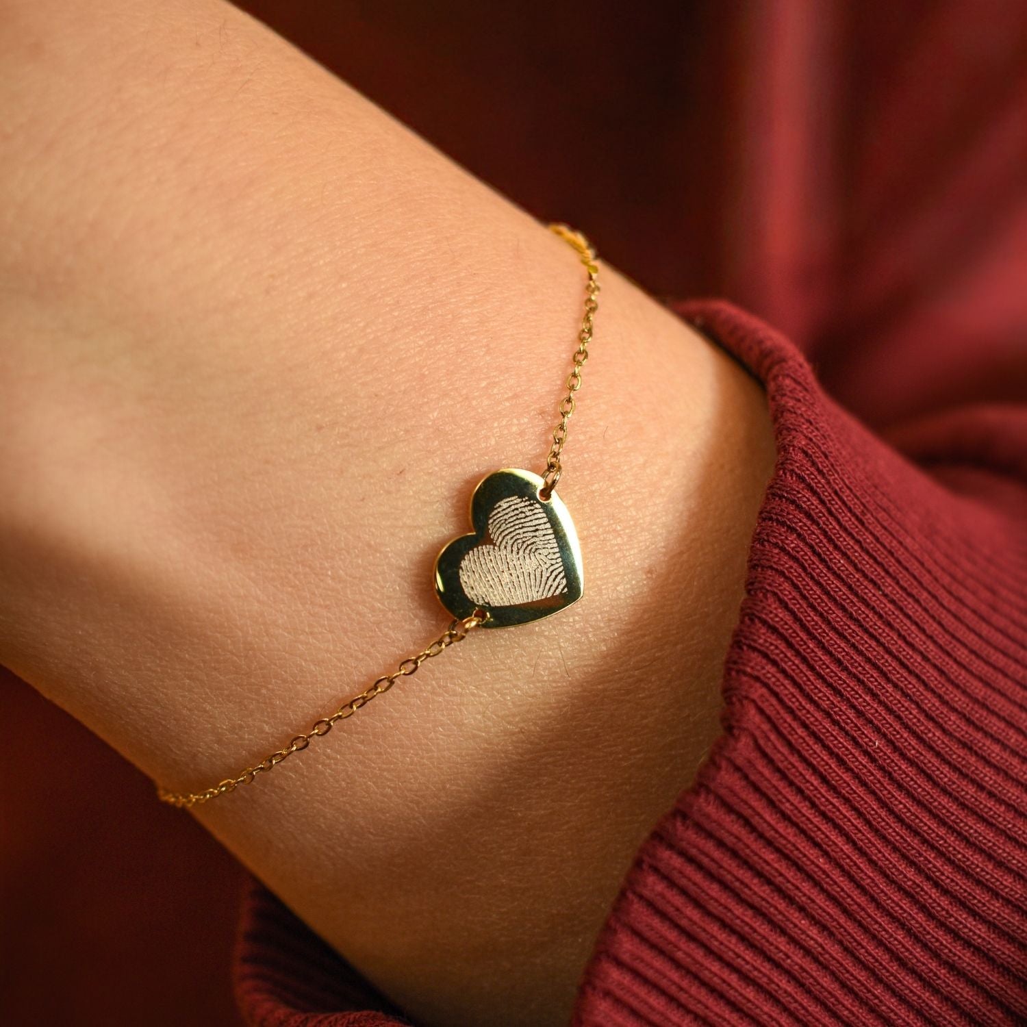 Hart armband vingerafdruk