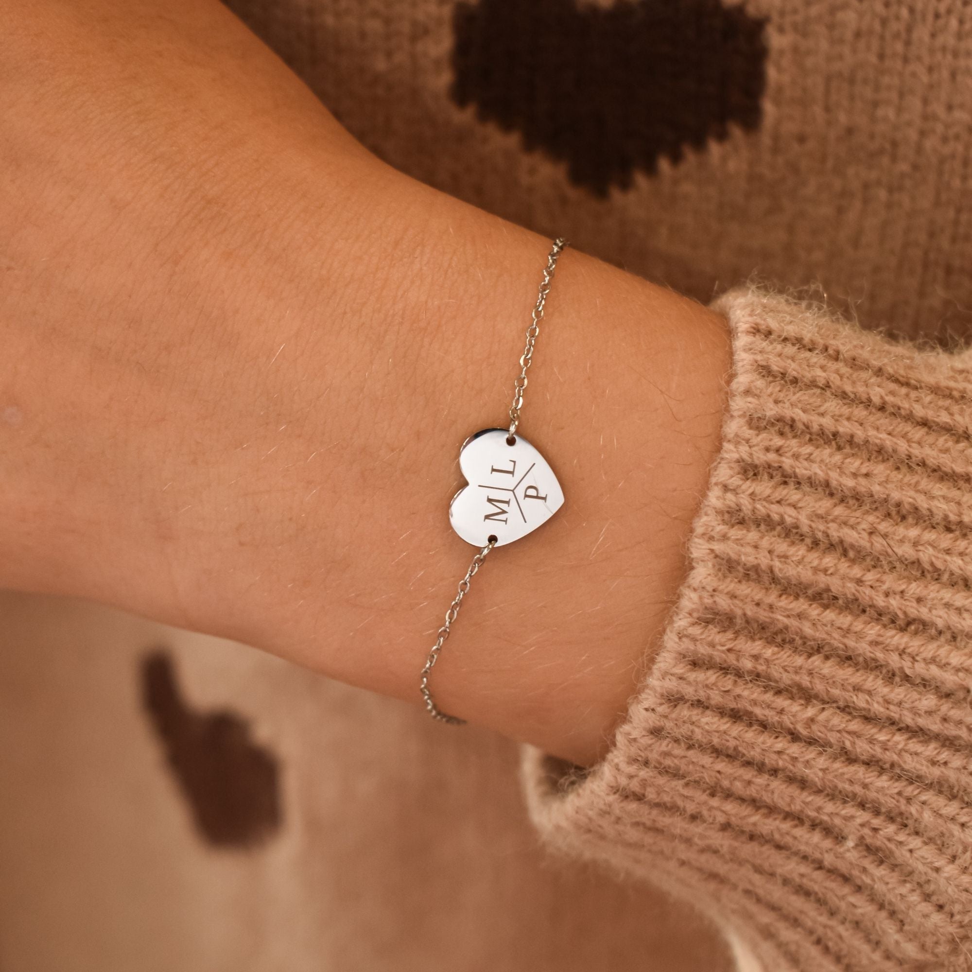 Dames armband hart initialen