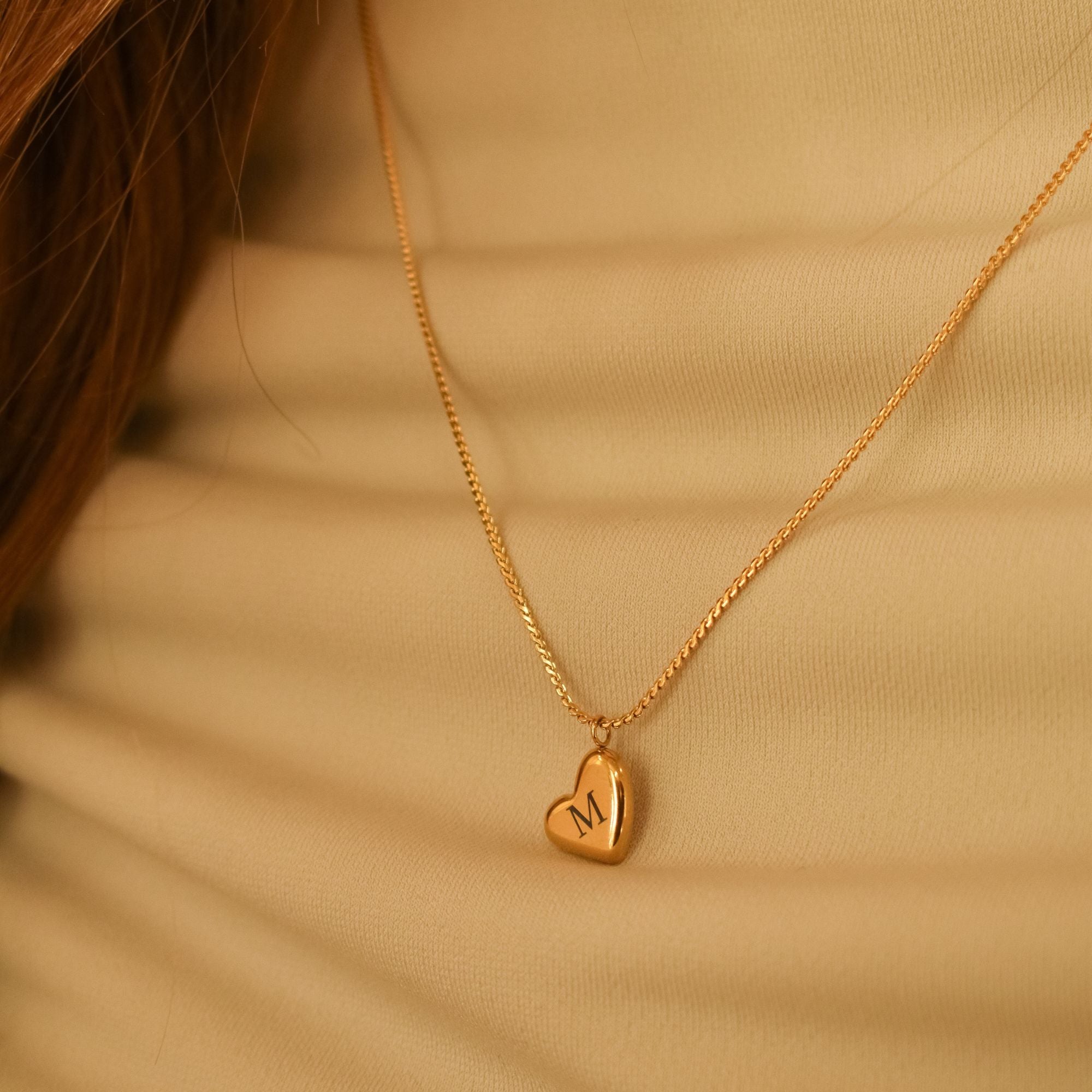 Hart ketting letter goud RVS