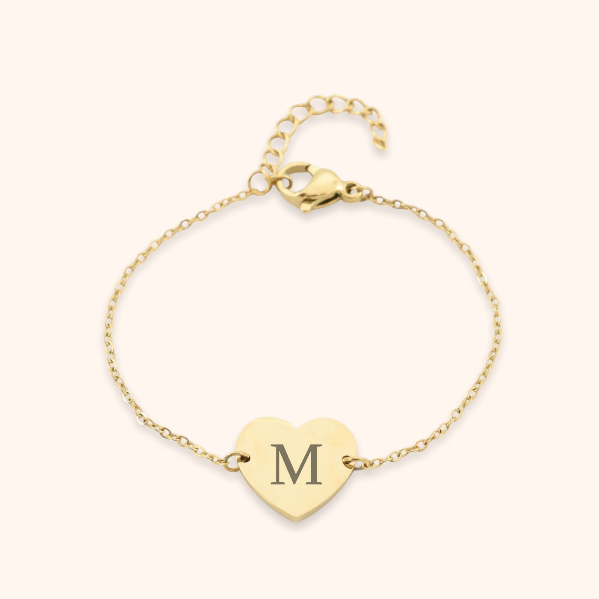 Kinderarmbandje hart initialen