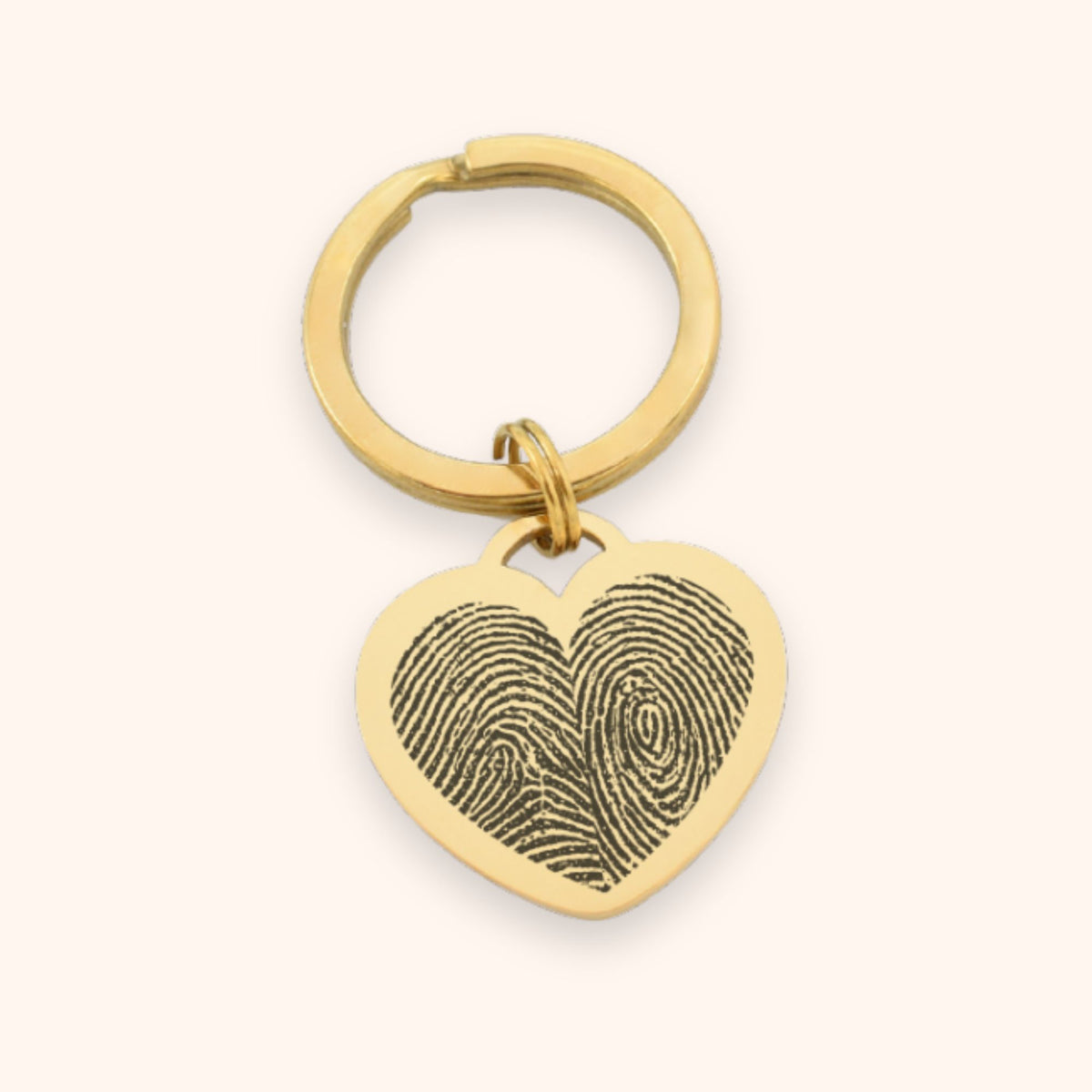 Sleutelhanger hart 2 vingerafdrukken