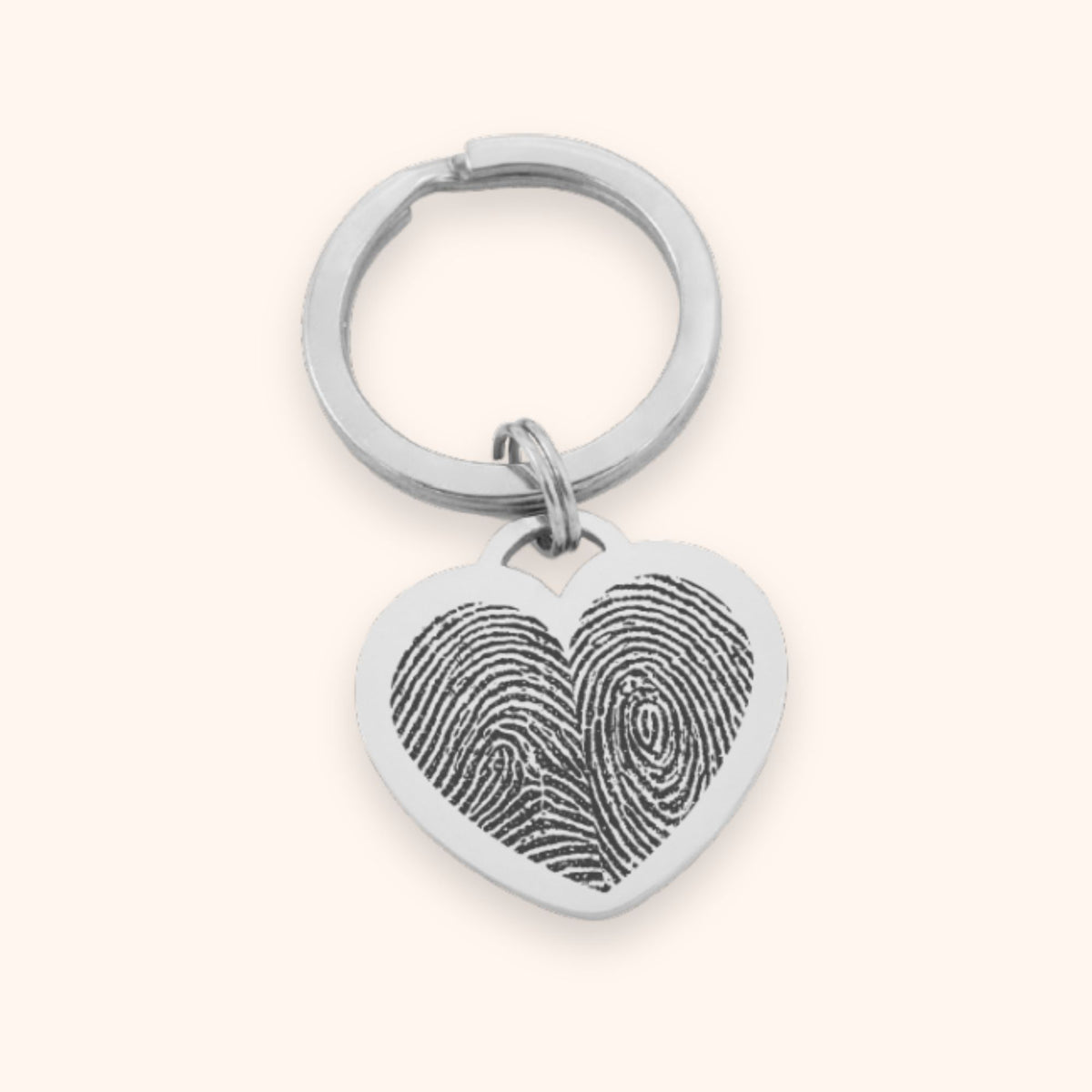 Sleutelhanger hart 2 vingerafdrukken