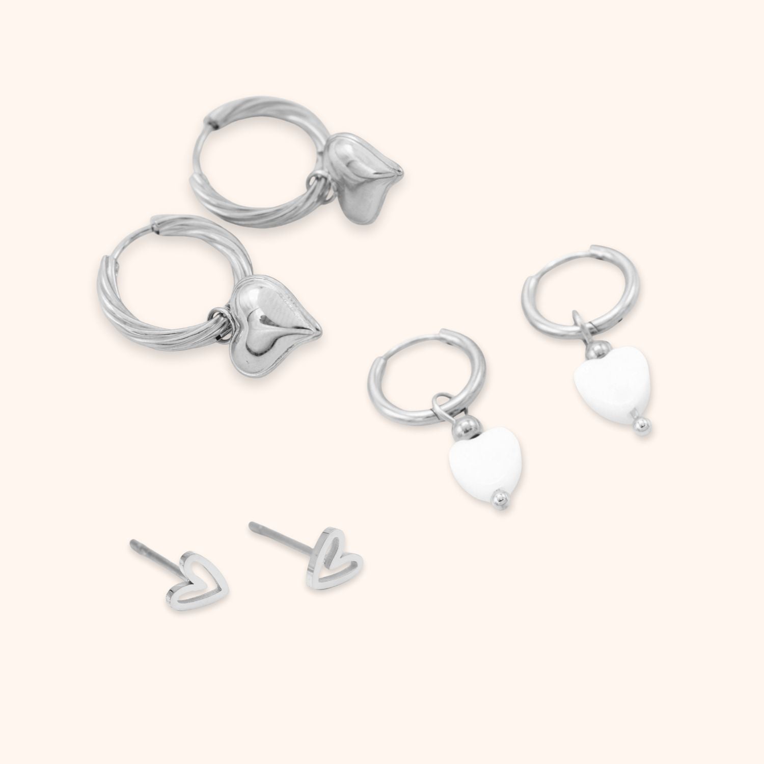 Oorbellen set hartjes