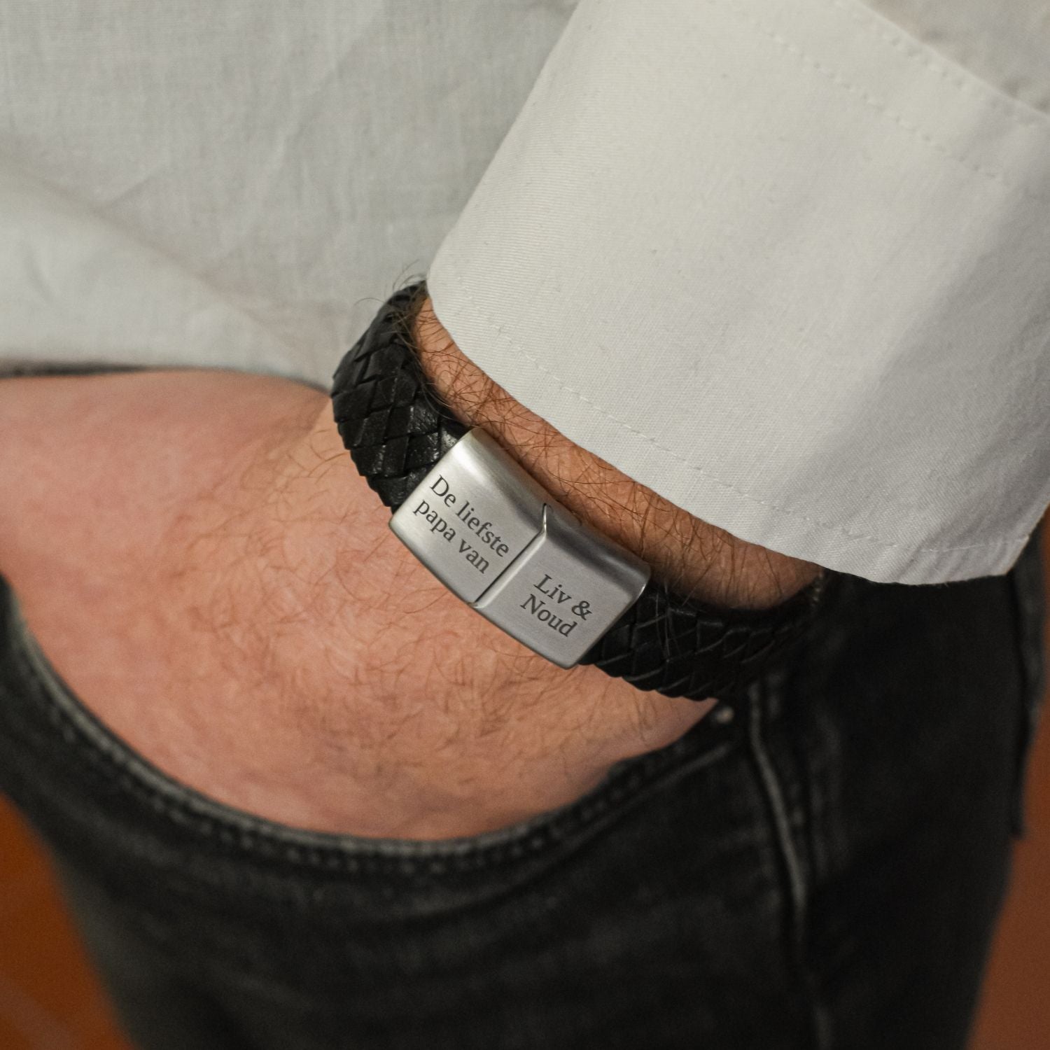 Leren armband heren namen