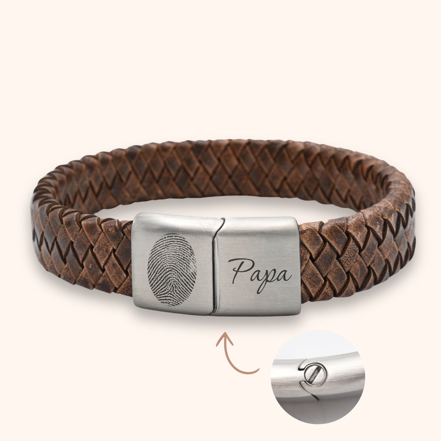 As armband heren leer 15 mm