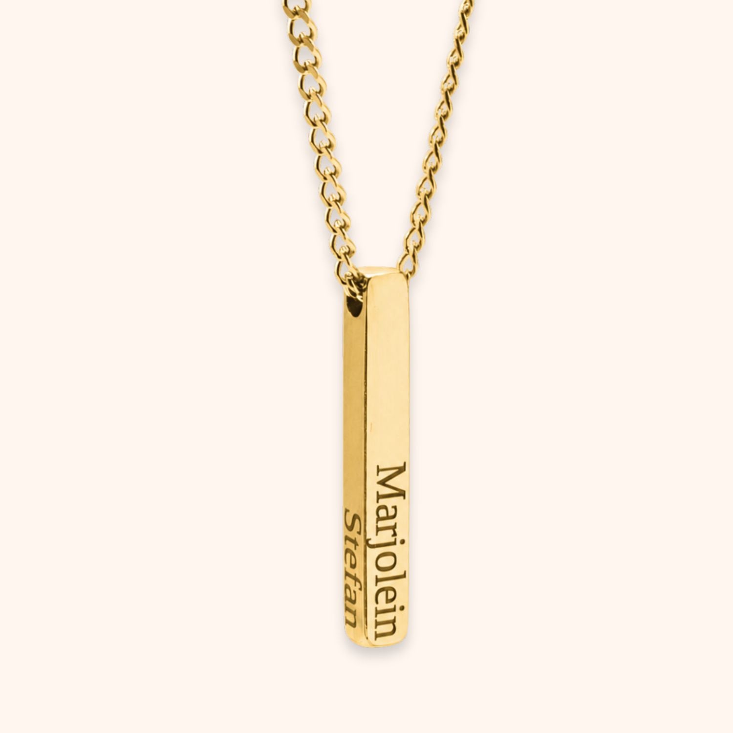 Naam ketting 3D staaf mannen