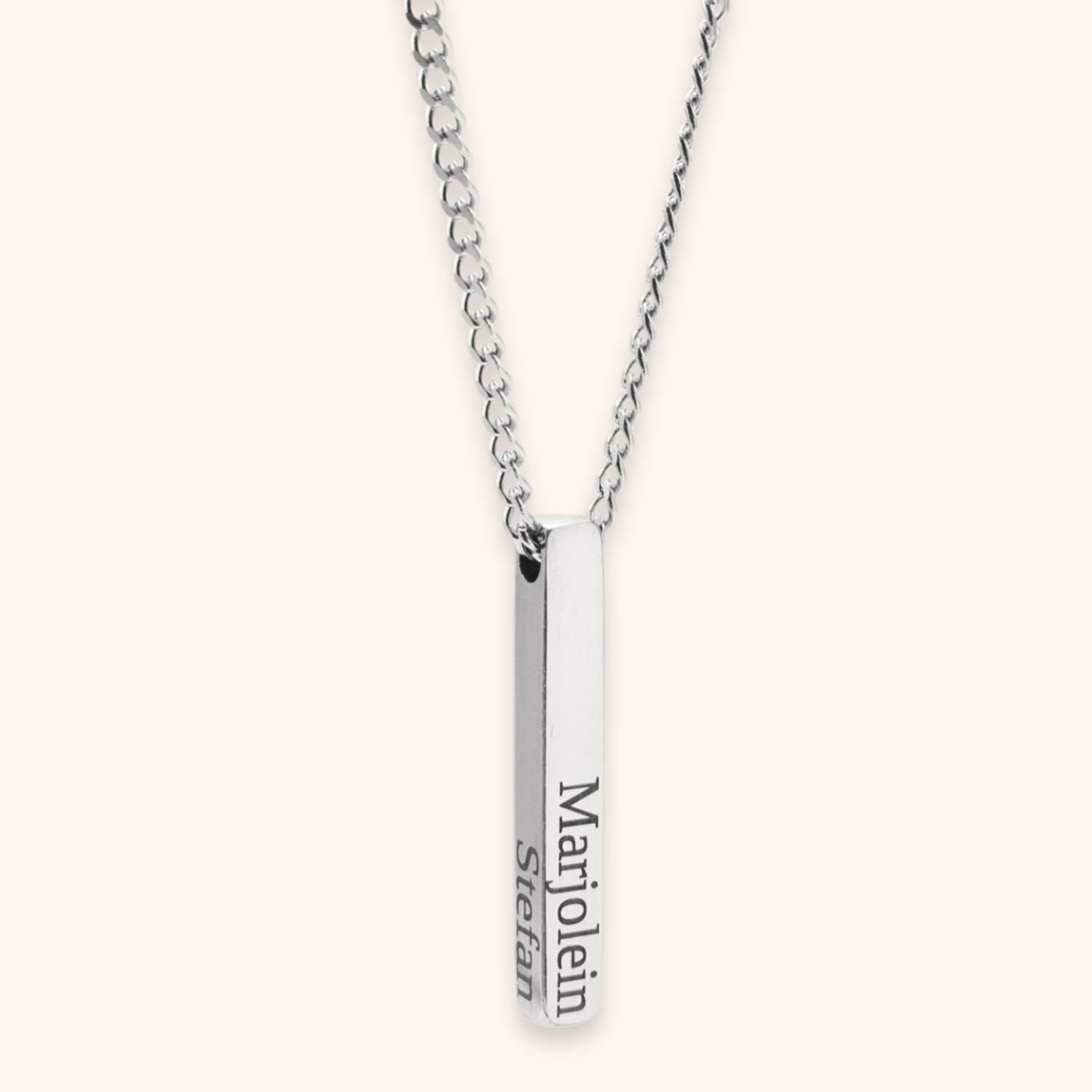 Naam ketting 3D staaf mannen