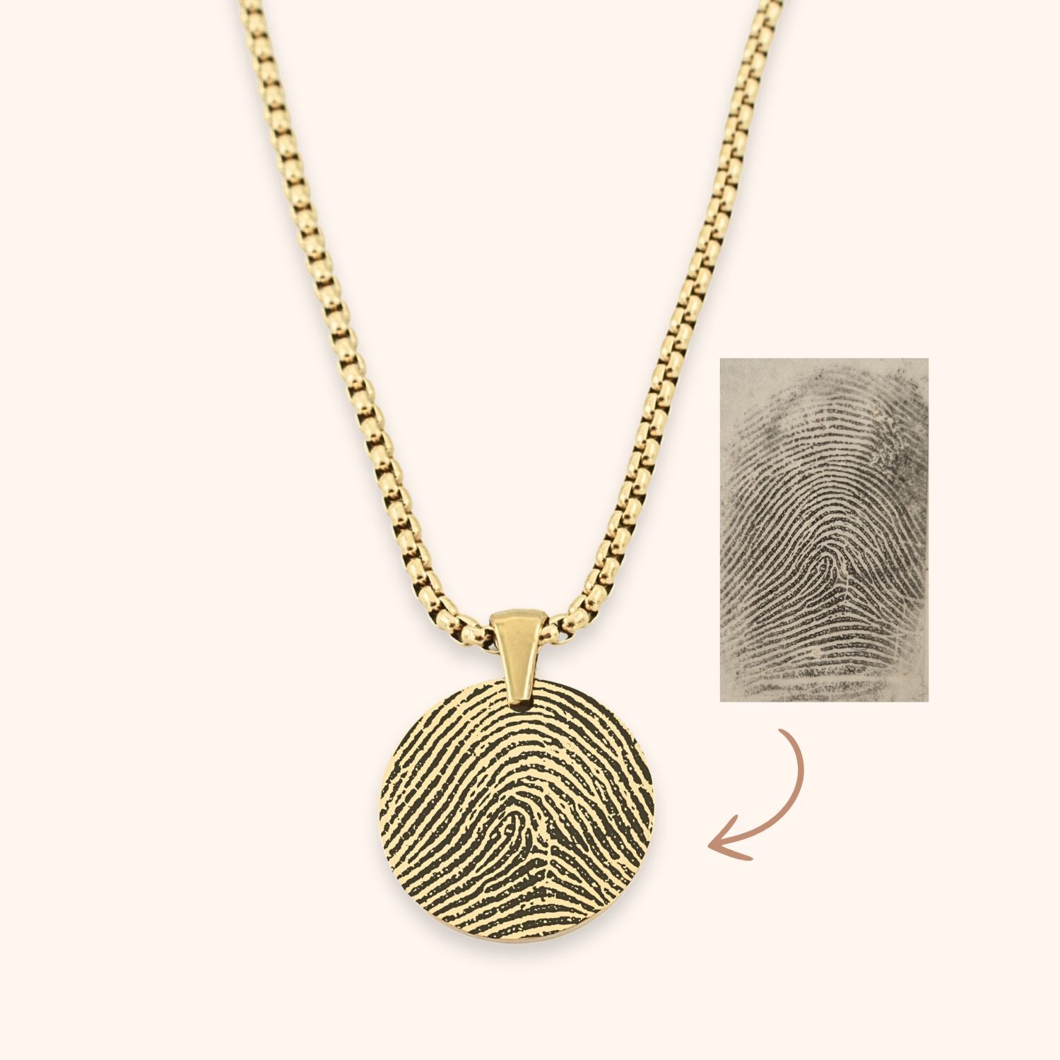 Heren ketting rond vingerafdruk