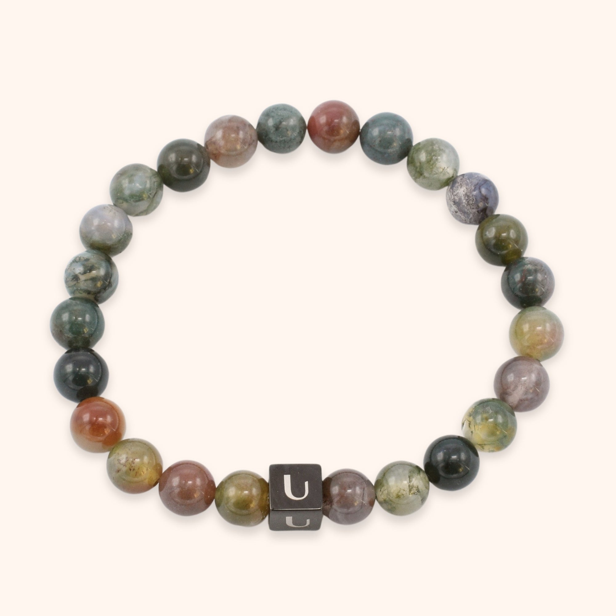 Heren kralen armband chalcedoon multicolor groen 8 mm