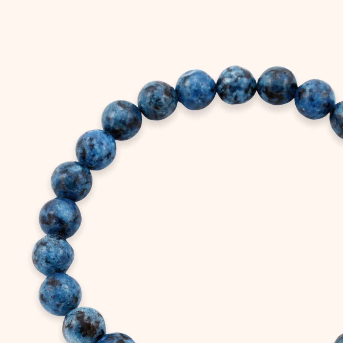 Blauwe kralen armband heren natuursteen graniet 8 mm