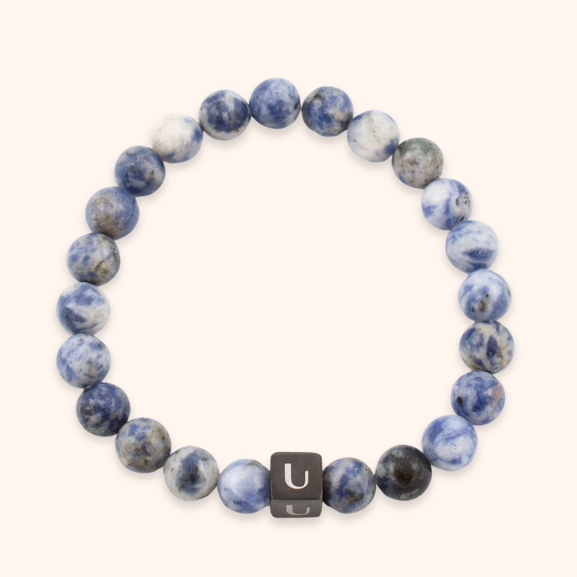 Sodaliet kralen armband mannen natuursteen blauw 8 mm