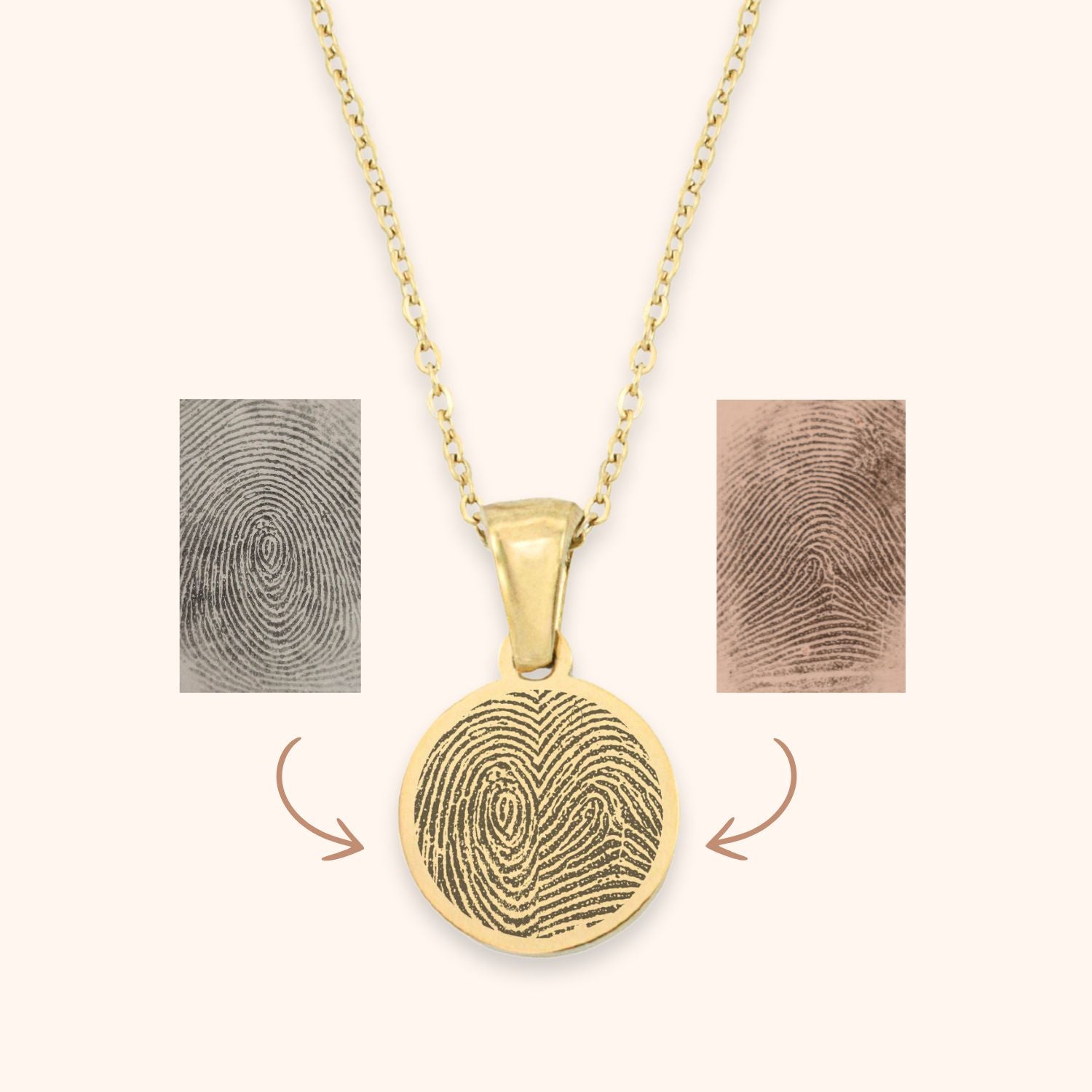 Vingerafdruk ketting cirkel 2 afdrukken