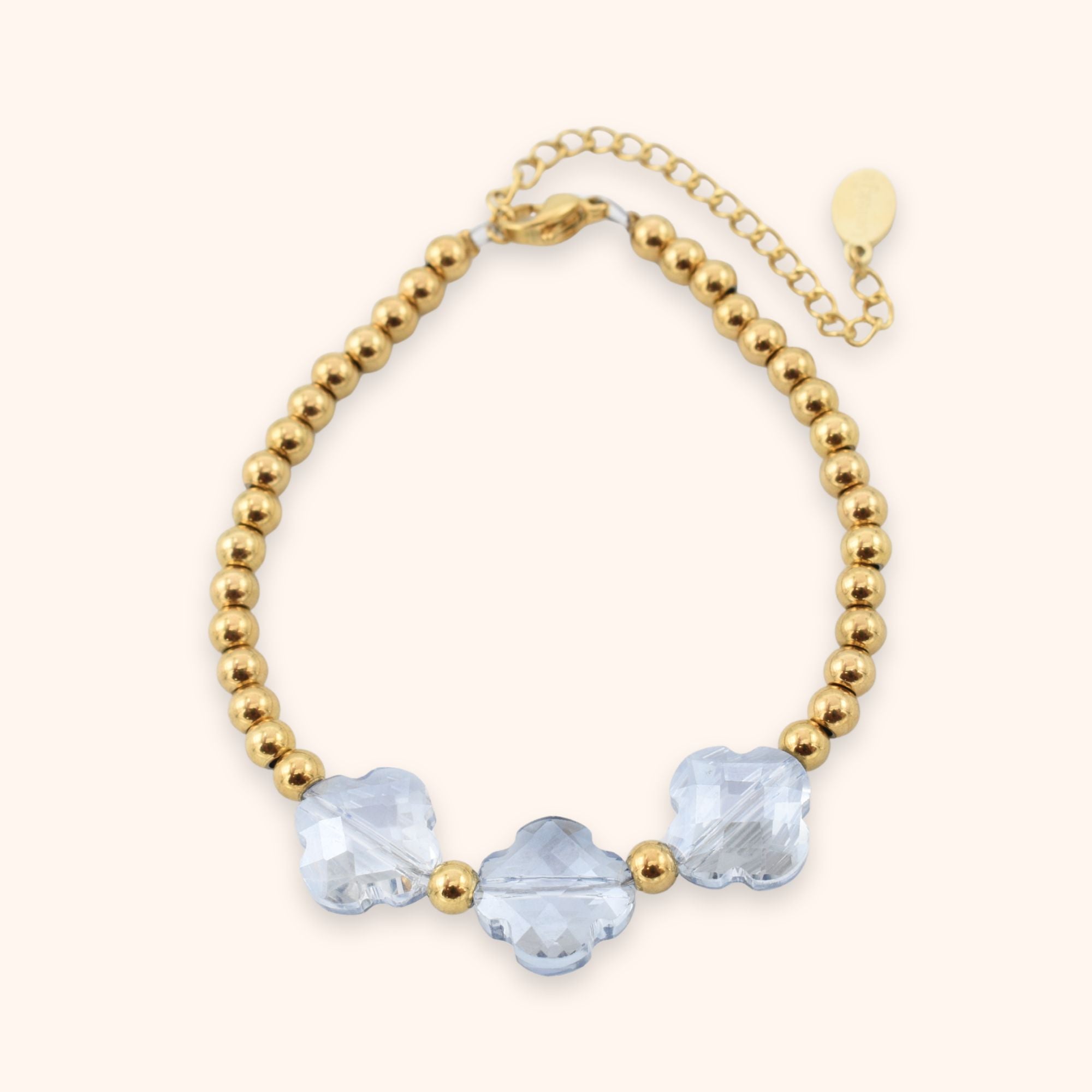 Klaver armband blauw