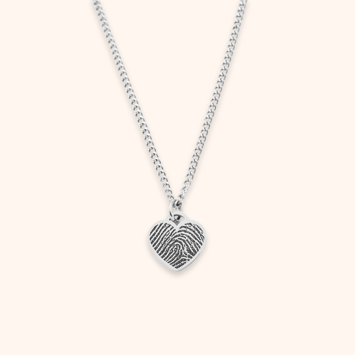 Kleine hart ketting vingerafdruk