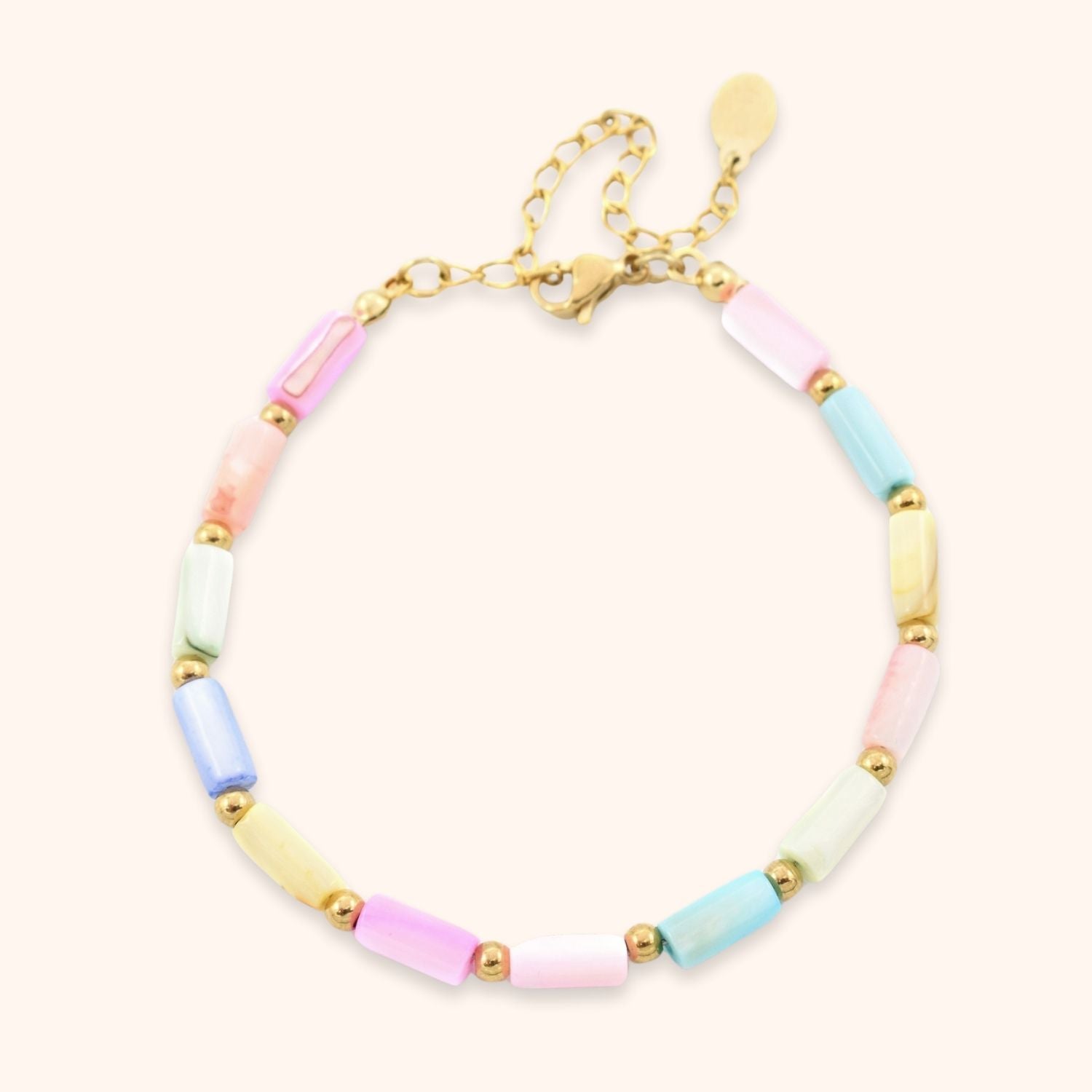 Schelp armband pastel