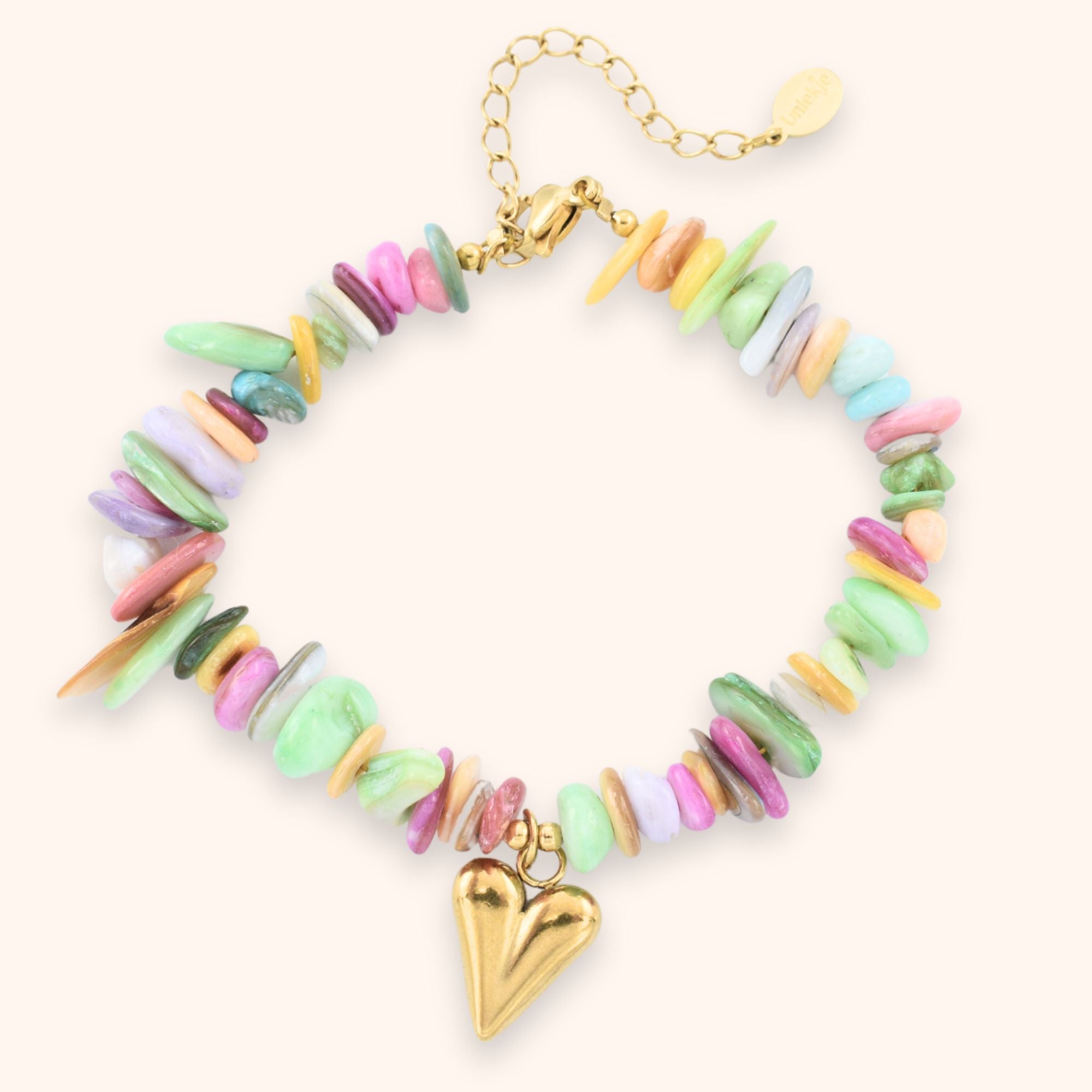 Hart armband kralen multi