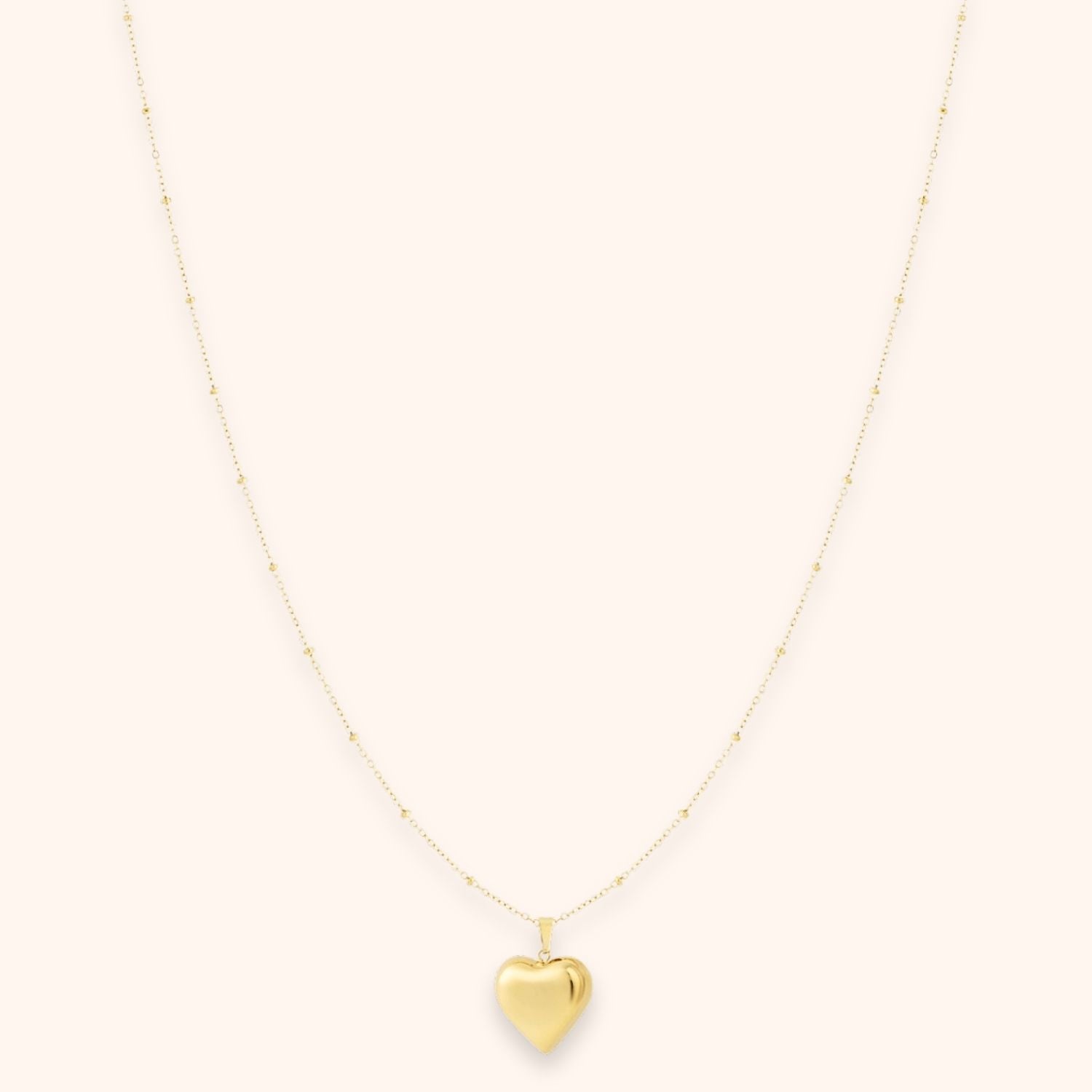 Lange ketting met hart kleur goud stainless steel 