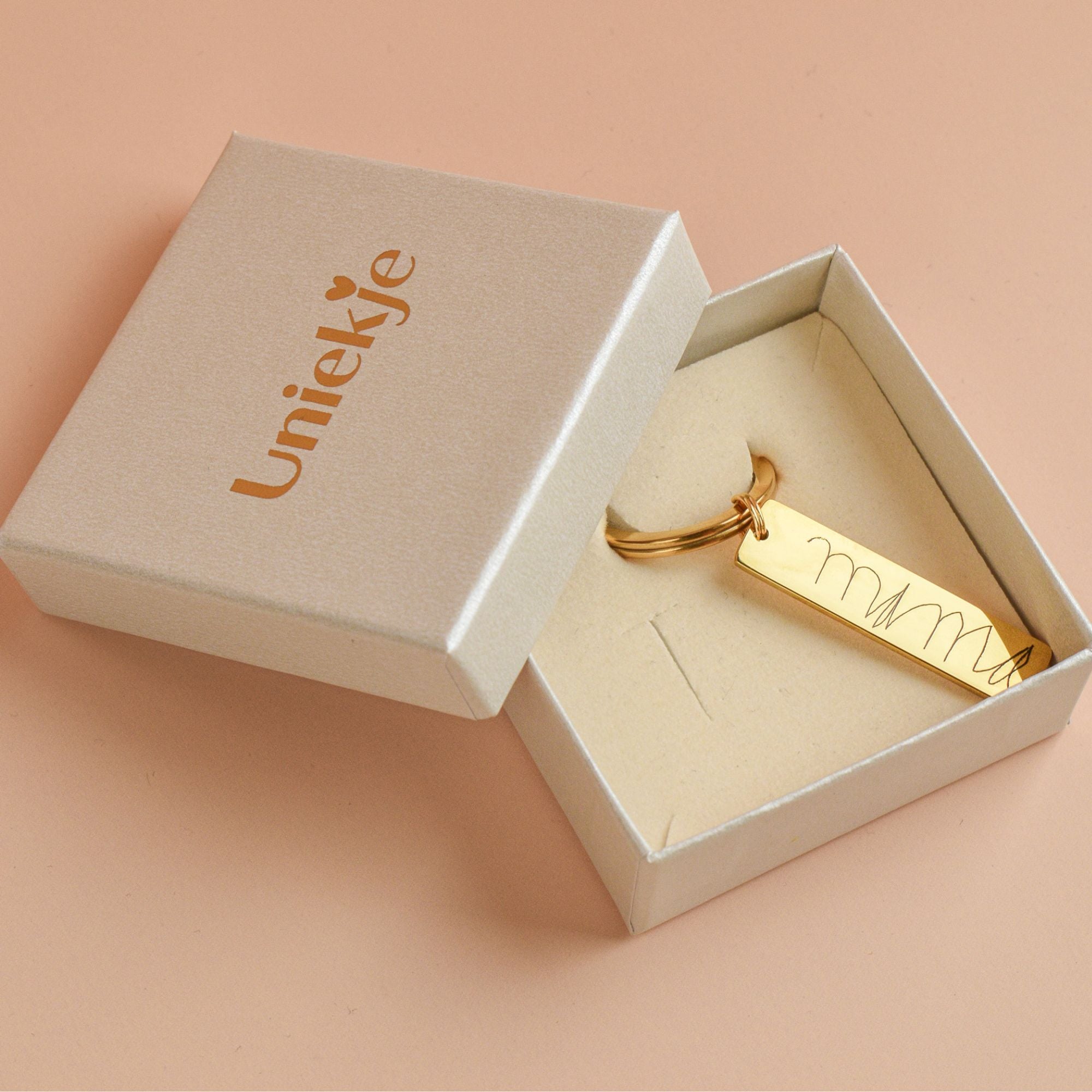 Sleutelhanger eigen handschrift staafje