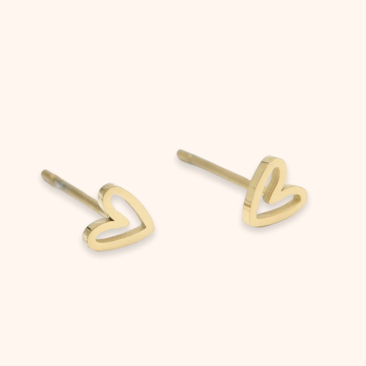 hart studs oorknopjes goud stainless steel