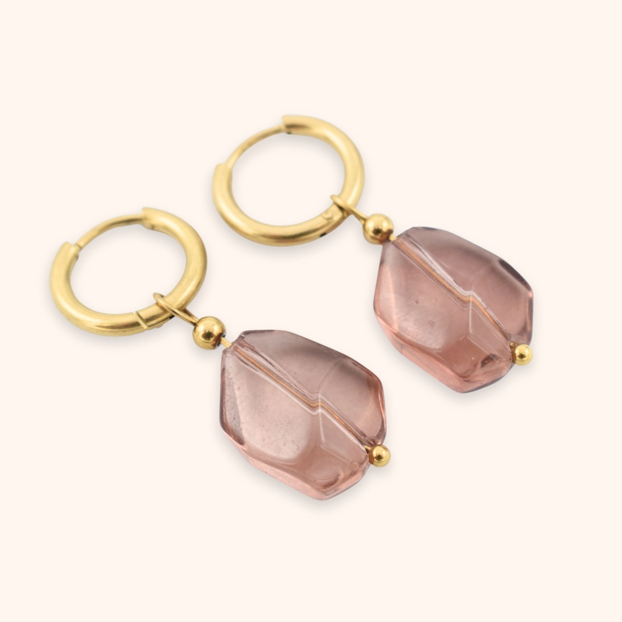 Oorringen bruine kraal