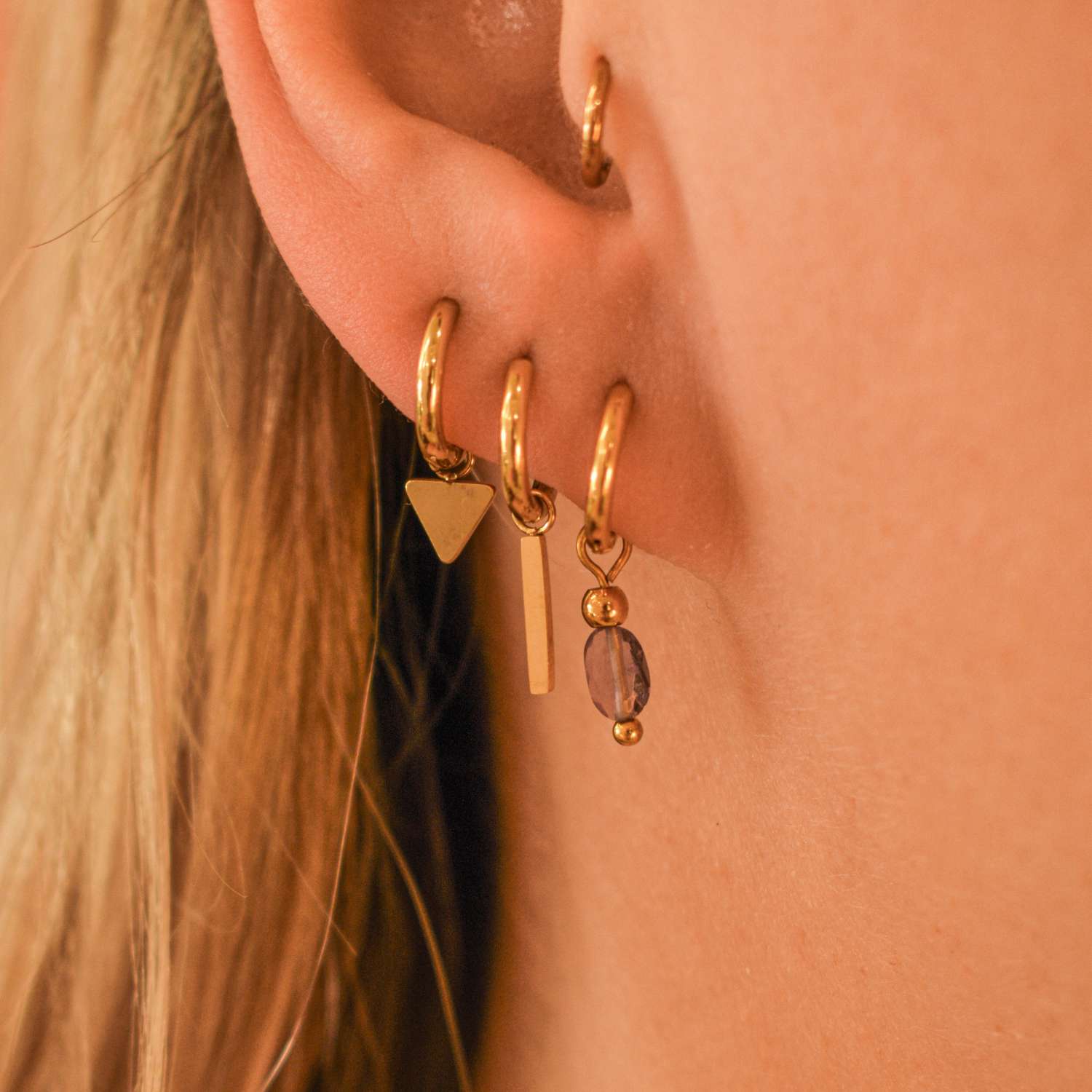 Oorbellen set amethist