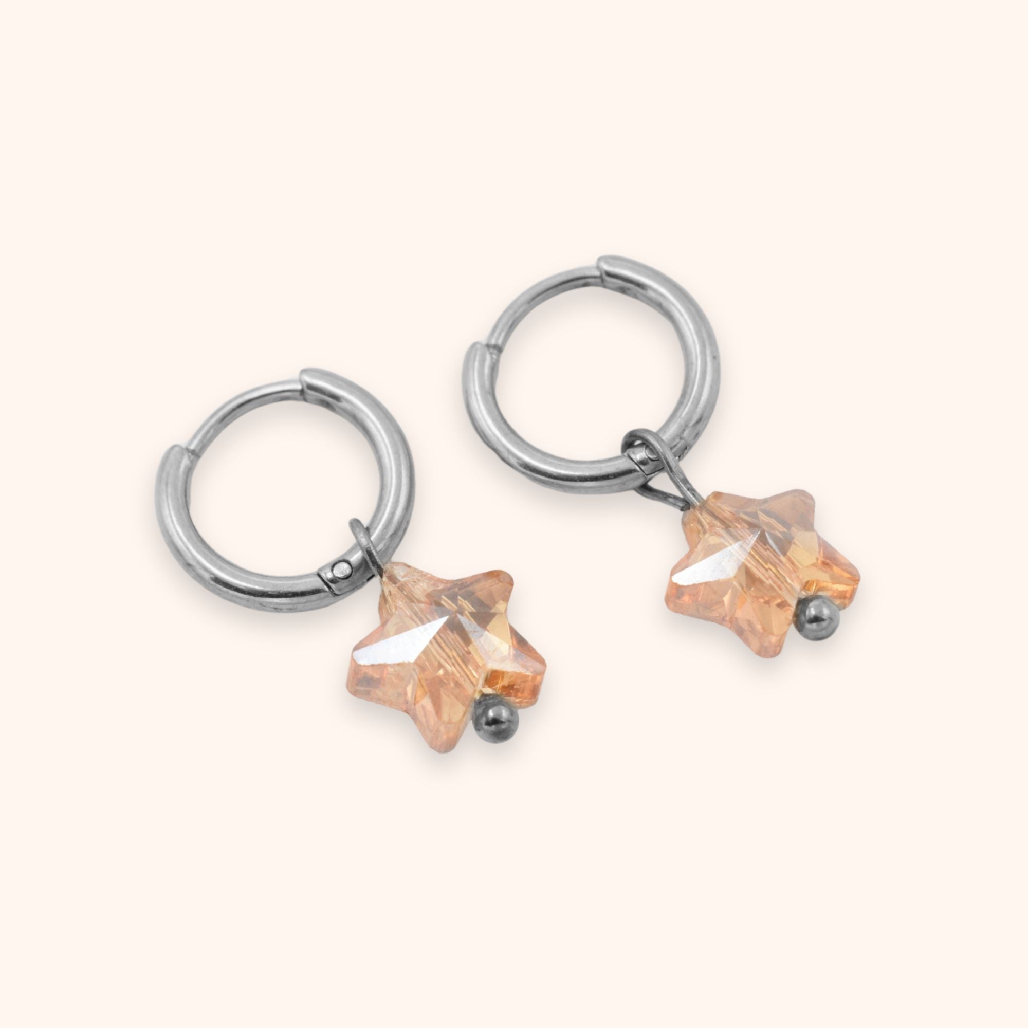 Oorringen ster champagne